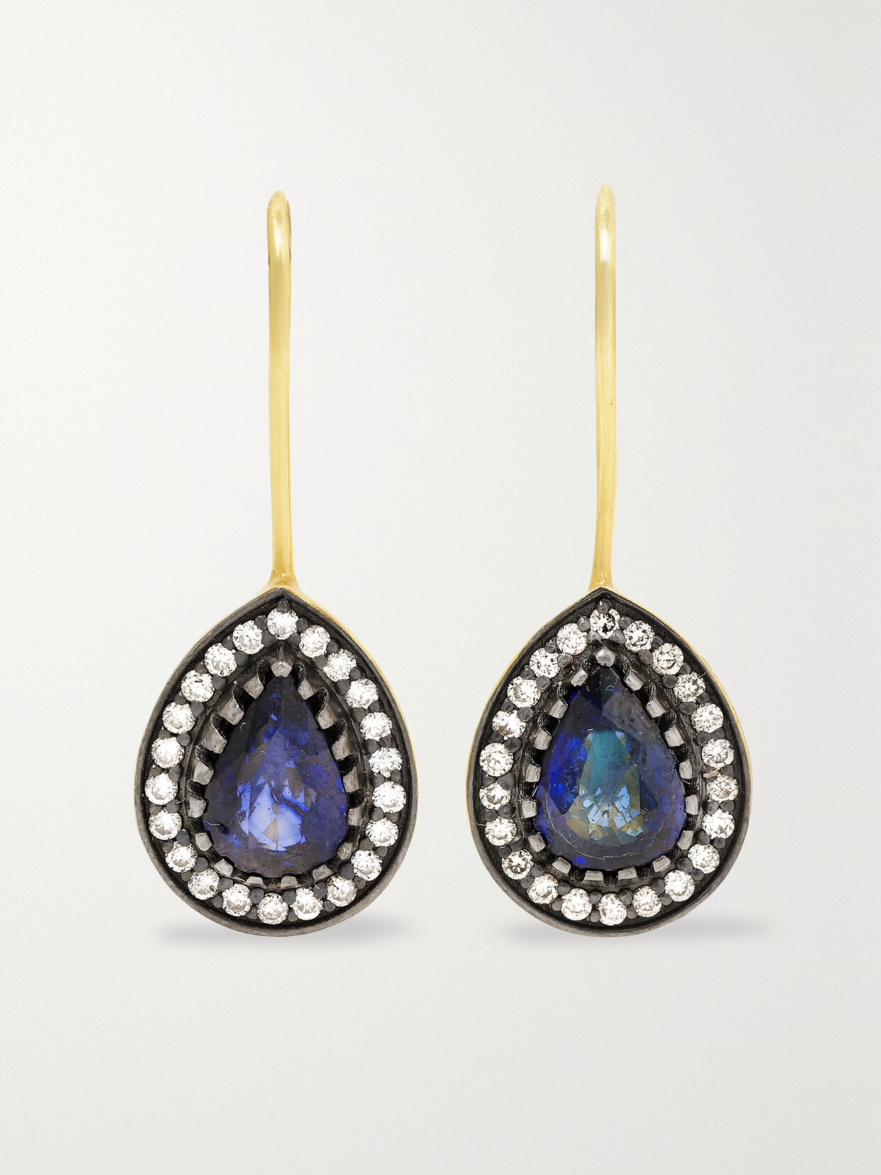 Amrapali London - Rajasthan Rhodium-plated 18-karat Gold, Sapphire And Diamond Earrings - one size