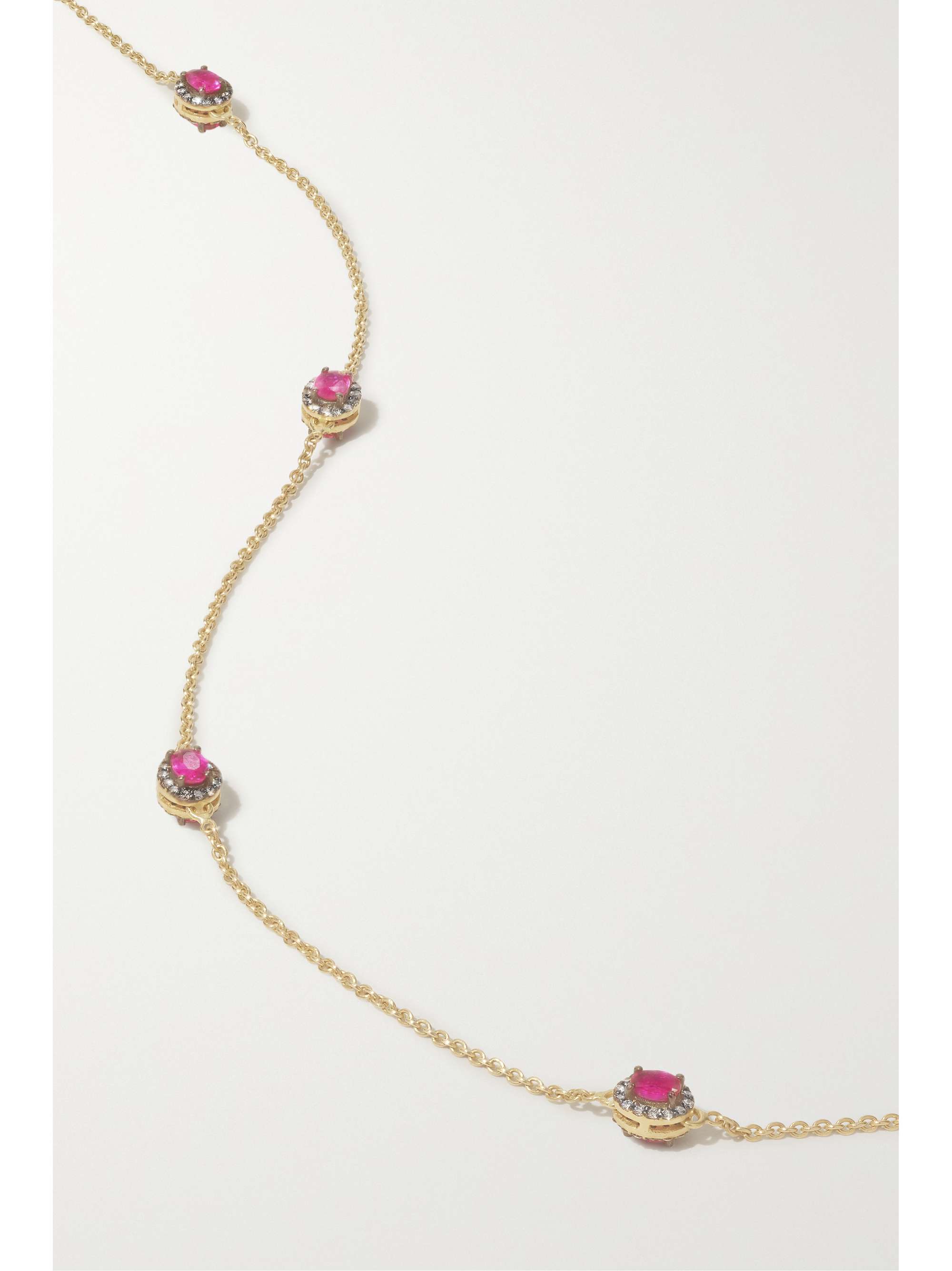 AMRAPALI LONDON Mini Rajasthan rhodium-plated, 18-karat gold, ruby and diamond necklace