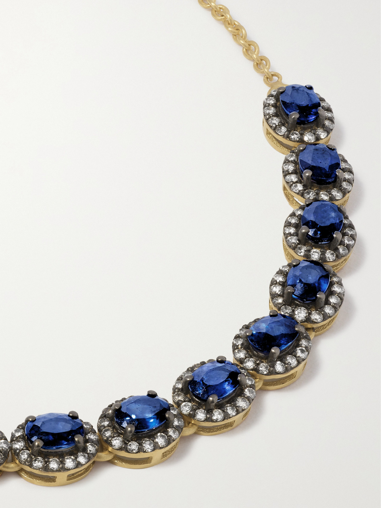 Shop Amrapali London Mini Rajasthan 18-karat Gold, Sapphire And Diamond Bracelet In Blue