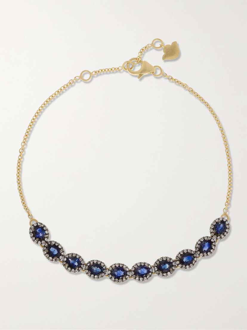 Amrapali London Mini Rajasthan 18-karat Gold, Sapphire And Diamond Bracelet