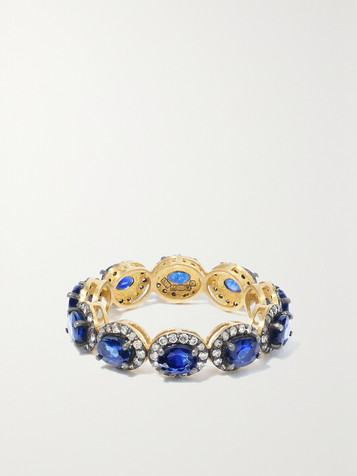 Amrapali London Rajasthan 18-karat Gold, Rhodium-plated, Sapphire And Diamond Ring In Blue