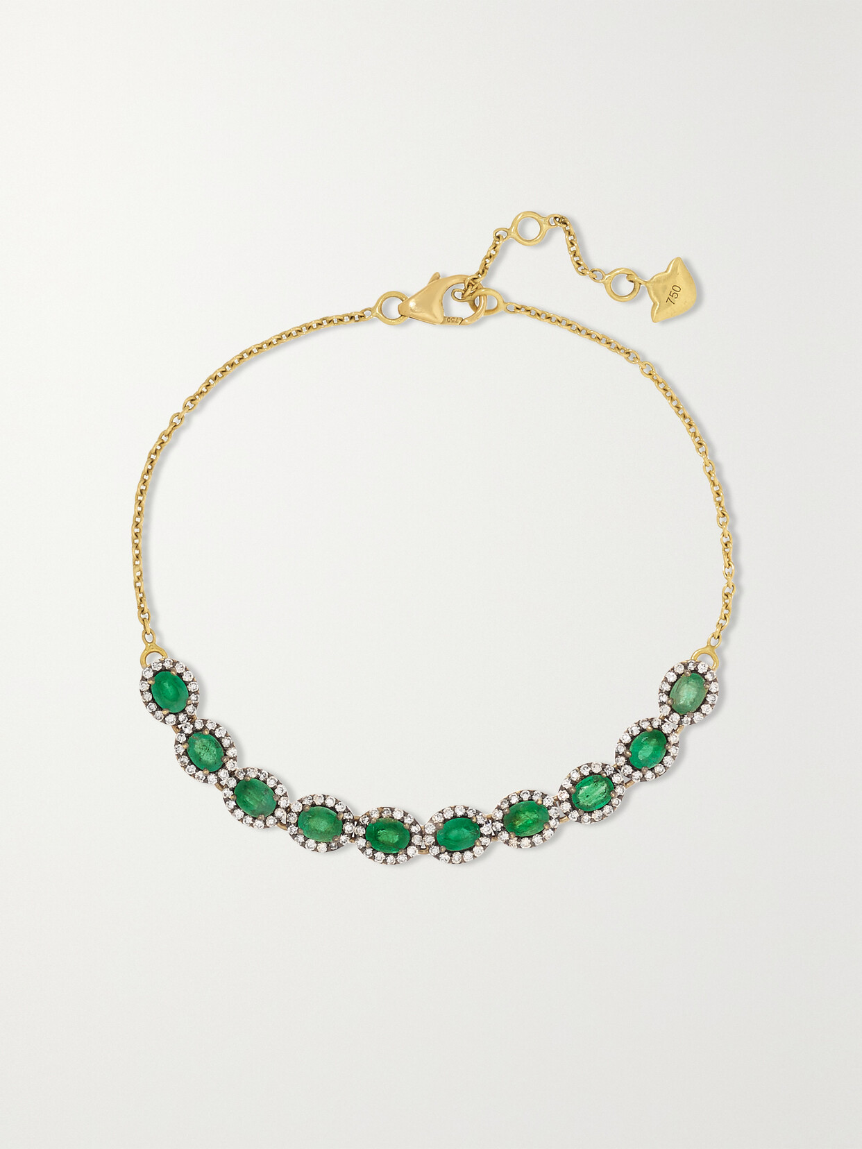 Amrapali London - Mini Rajasthan 18-karat Gold, Emerald And Diamond Bracelet - Green