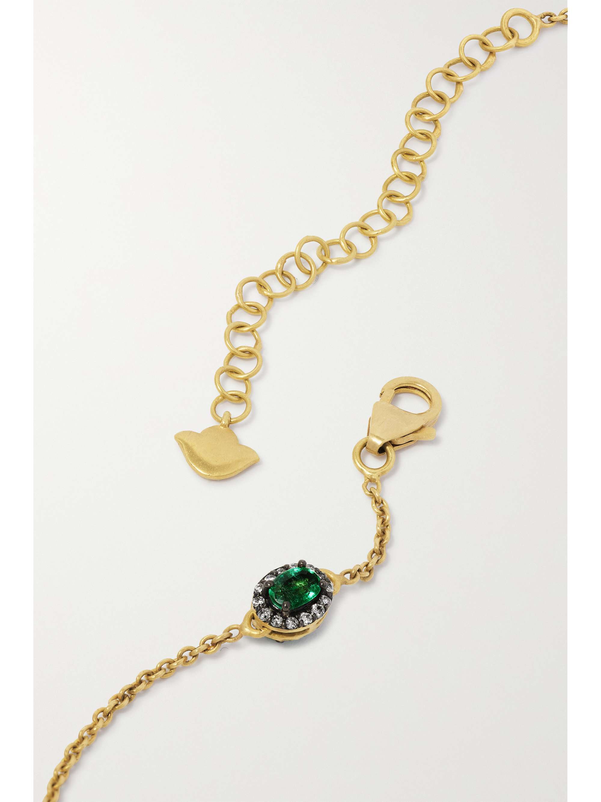 AMRAPALI LONDON Rajasthan 18-karat gold, rhodium-plated, emerald and diamond necklace