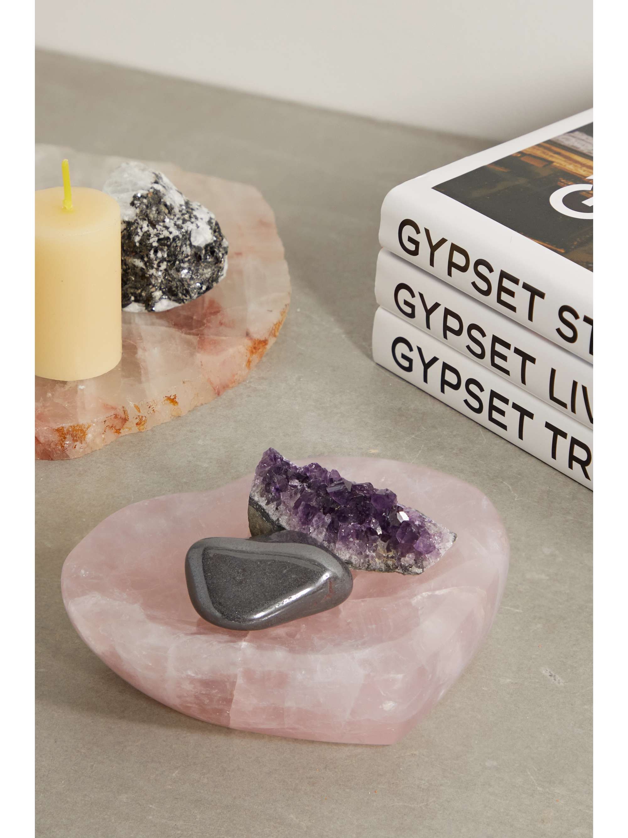 JIA JIA Rose quartz heart bowl