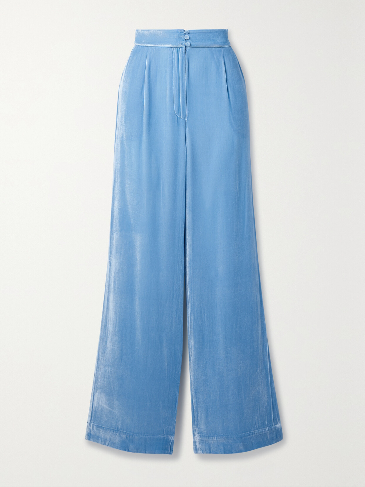 Sleeping with Jacques - Marais Velvet Wide-leg Pants - Blue