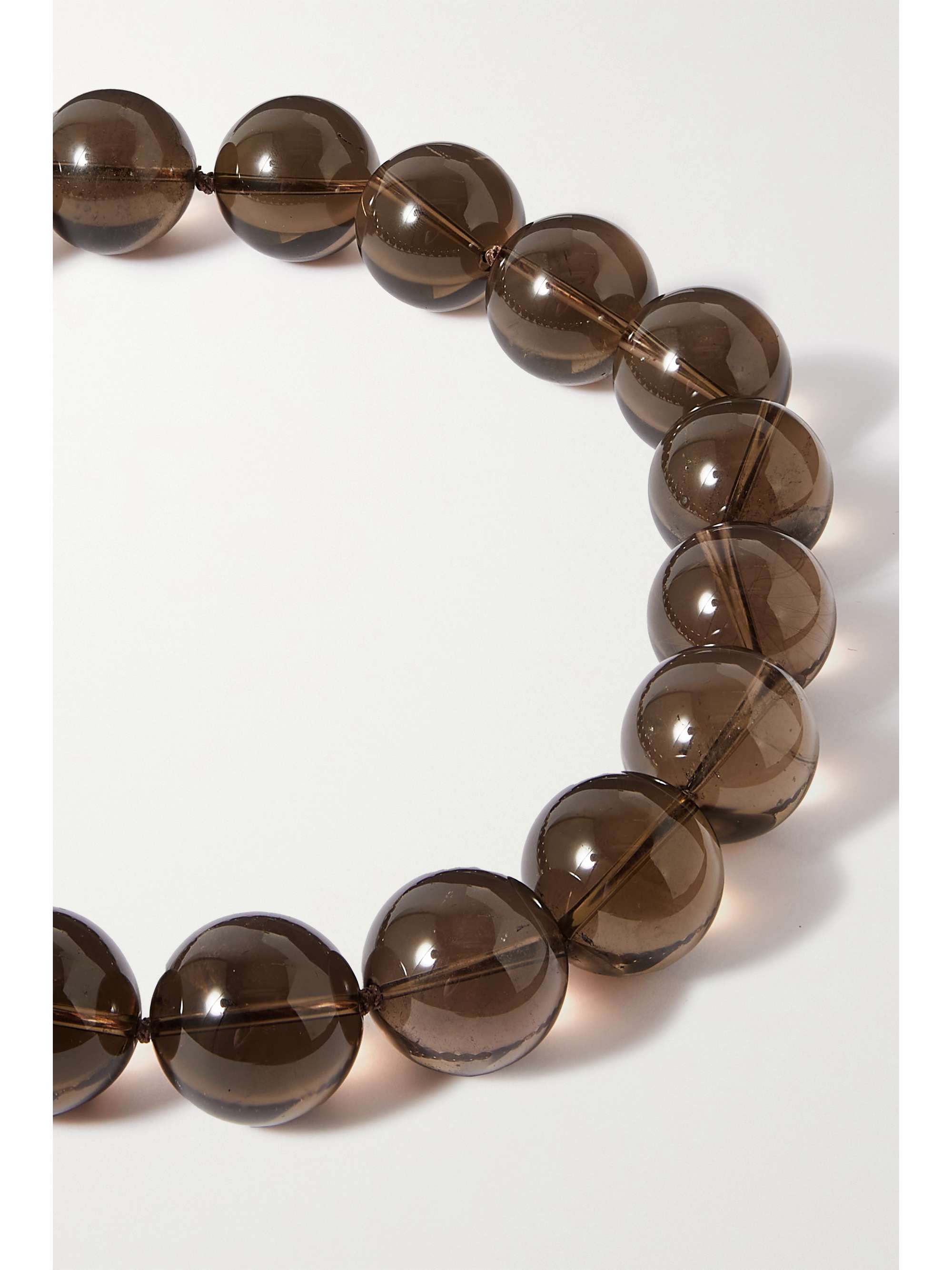 ÉLIOU Fez gold-tone cord and smokey quartz necklace