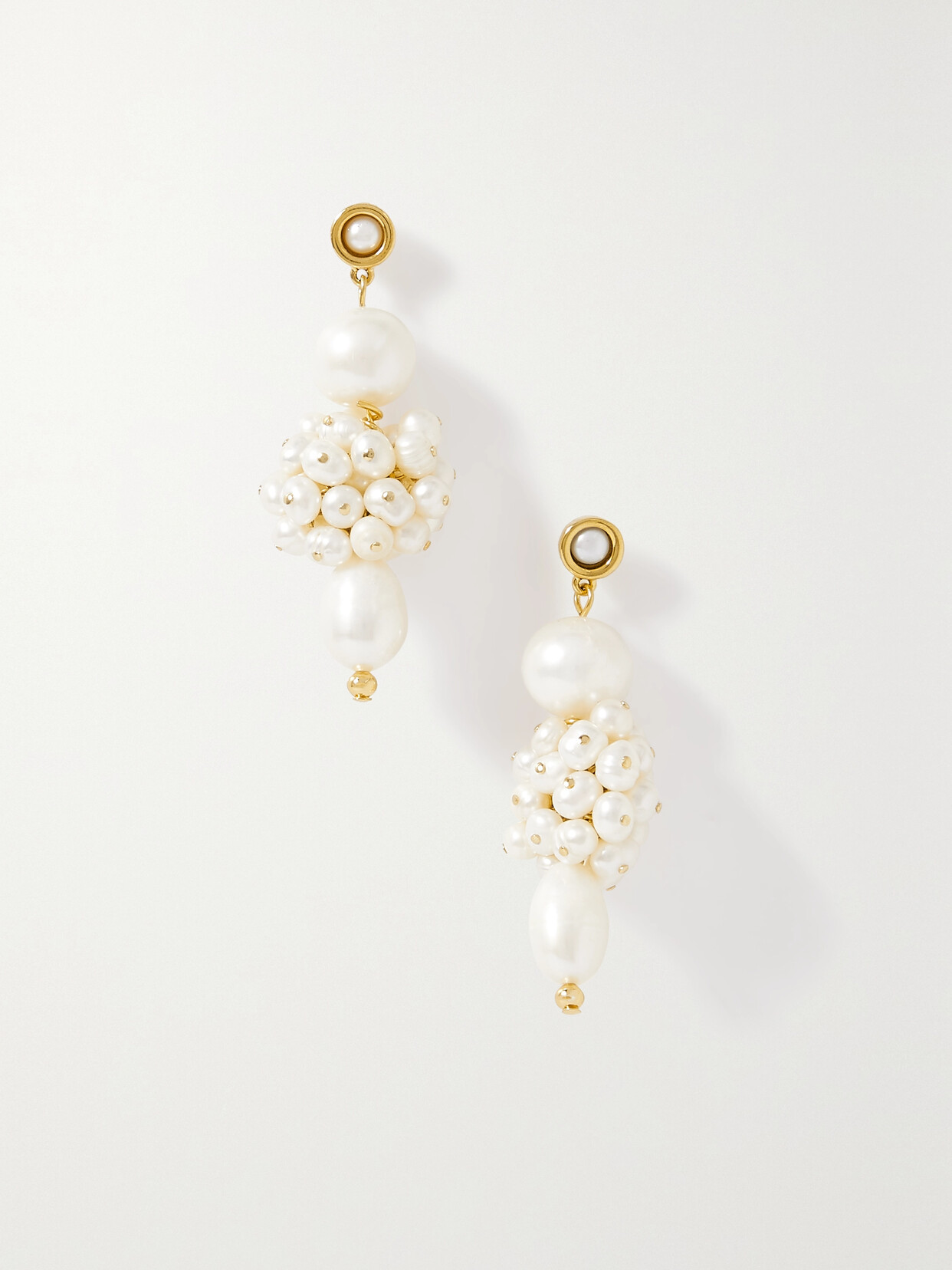 Eliou Demi Gold-plated Pearl Earrings In White