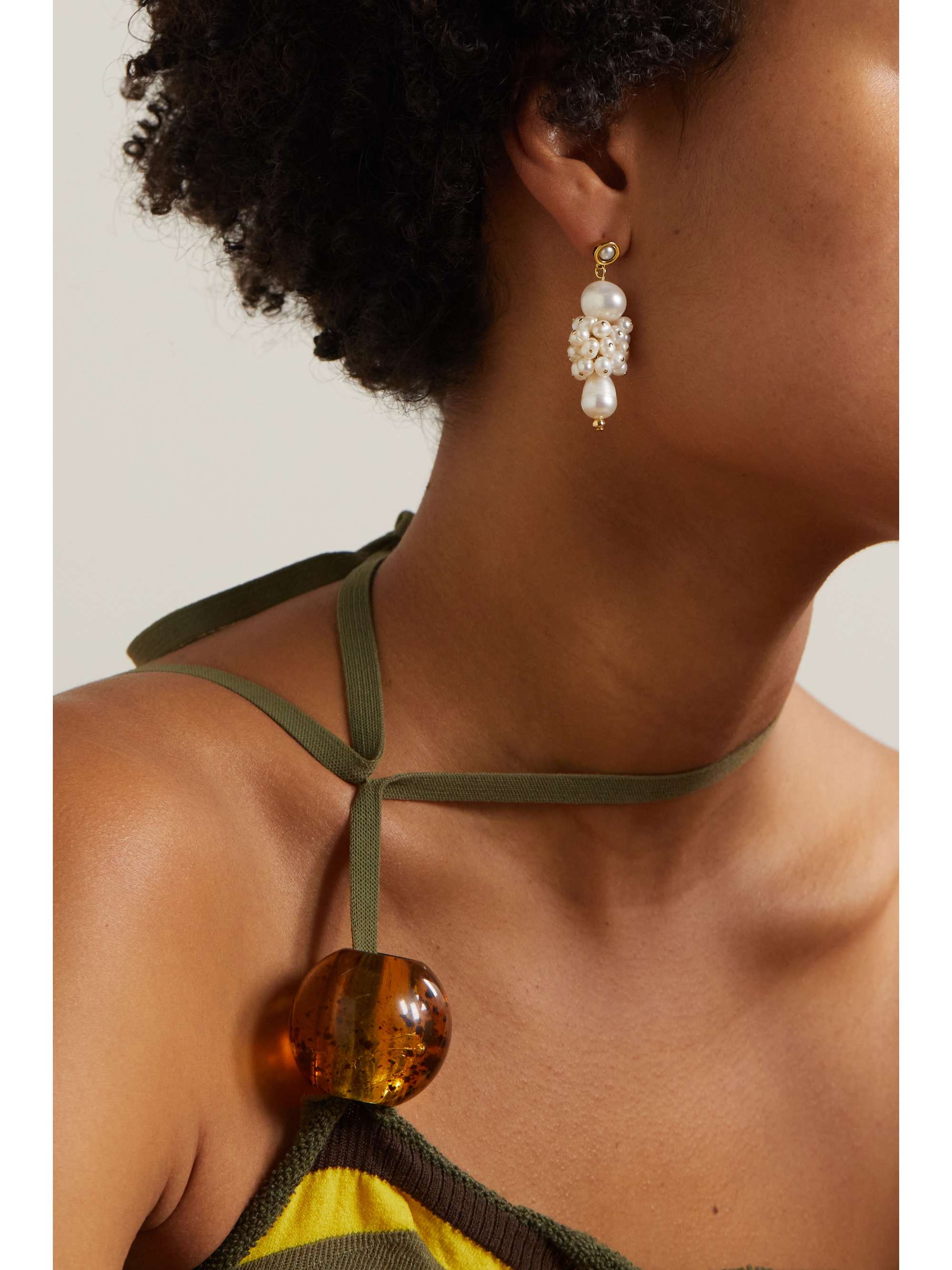 ÉLIOU Demi gold-plated pearl earrings