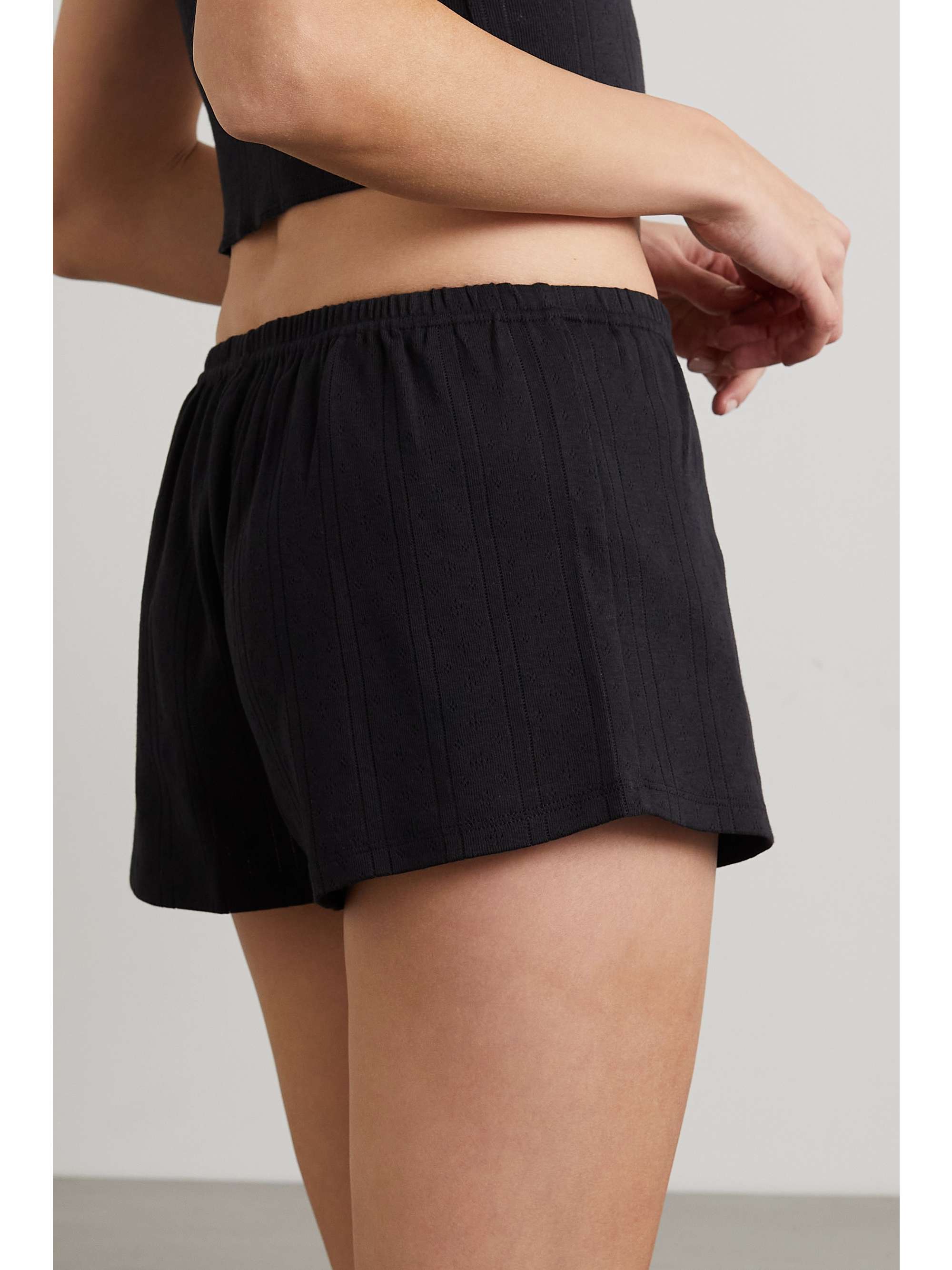 COU COU Short en coton biologique à mailles pointelle