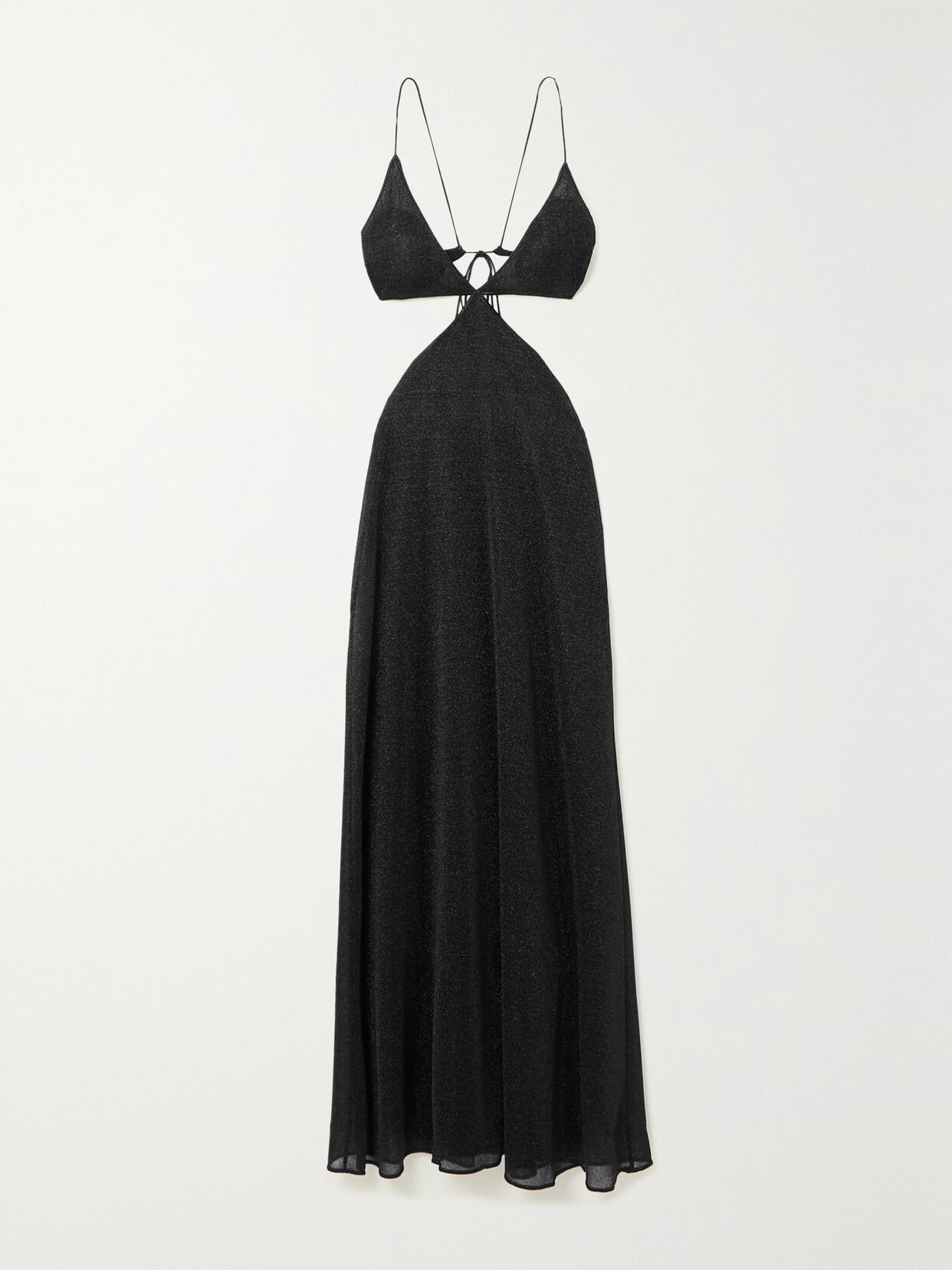 Oséree - Lumière Cutout Metallic Stretch-knit Maxi Dress - Black