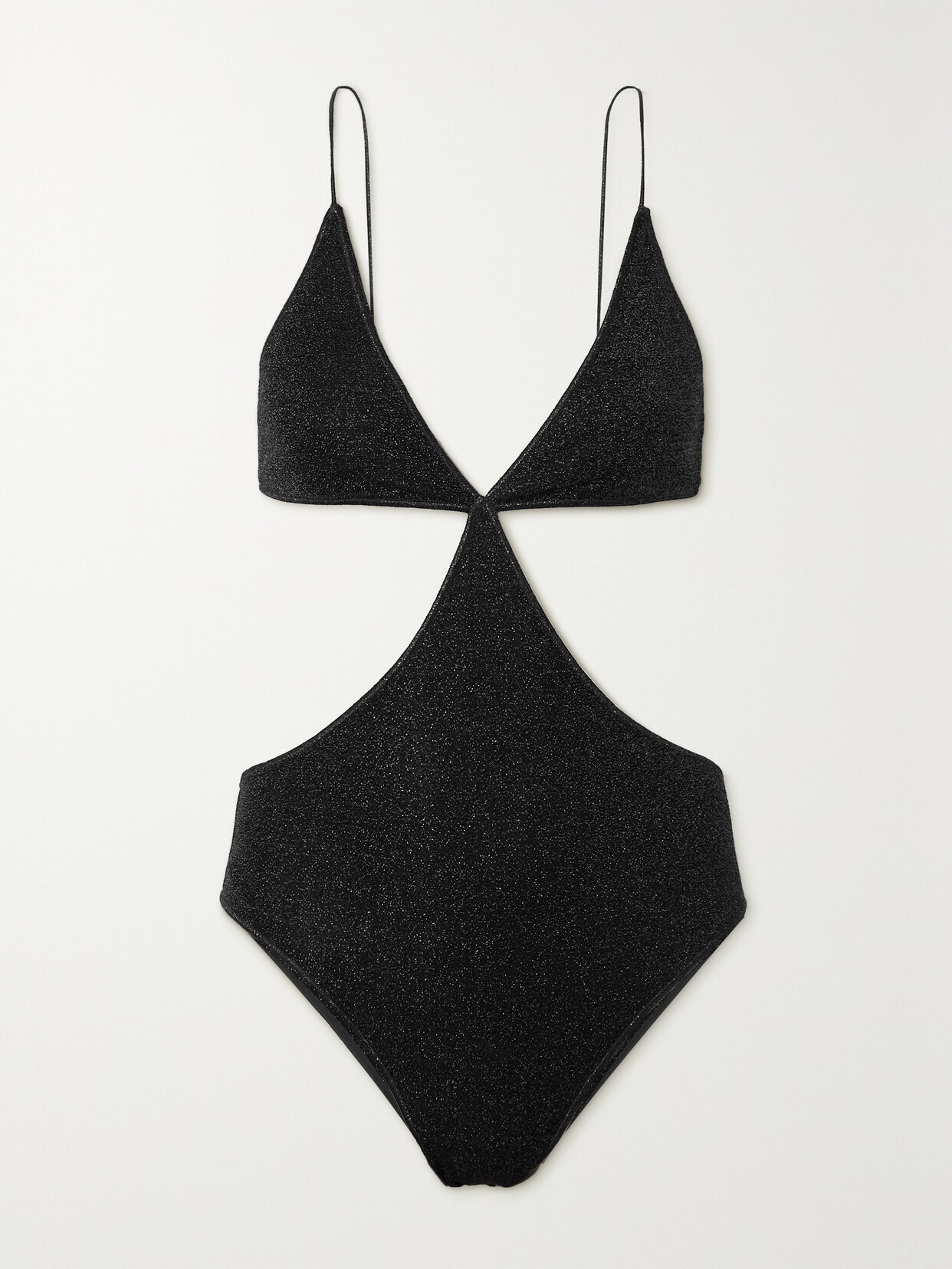 Oséree - Lumière Cutout Metallic Swimsuit - Black