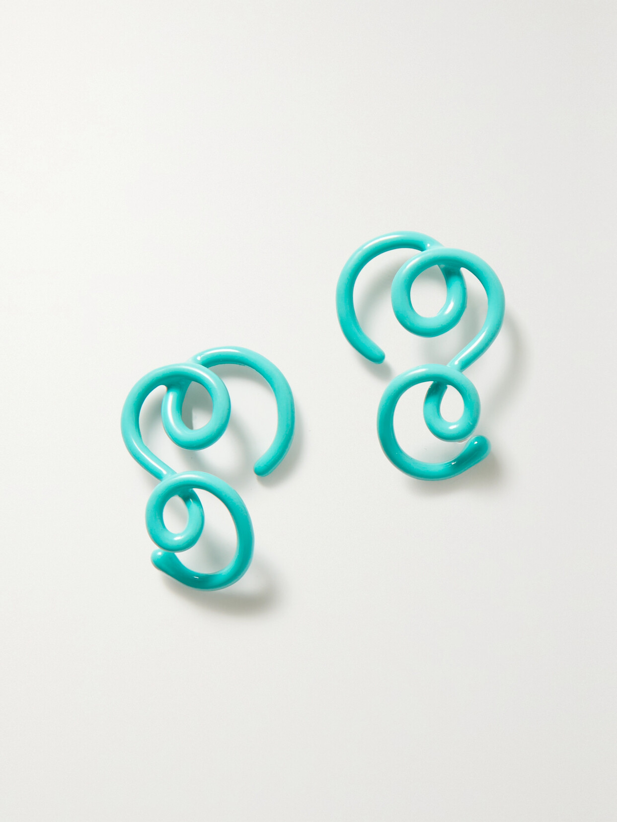 Bea Bongiasca Long Wave 9-karat Gold And Enamel Earrings