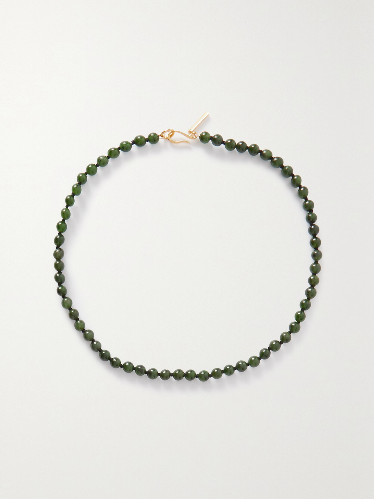 Sophie Buhai Tiny Boule Beaded Jade Necklace In Green
