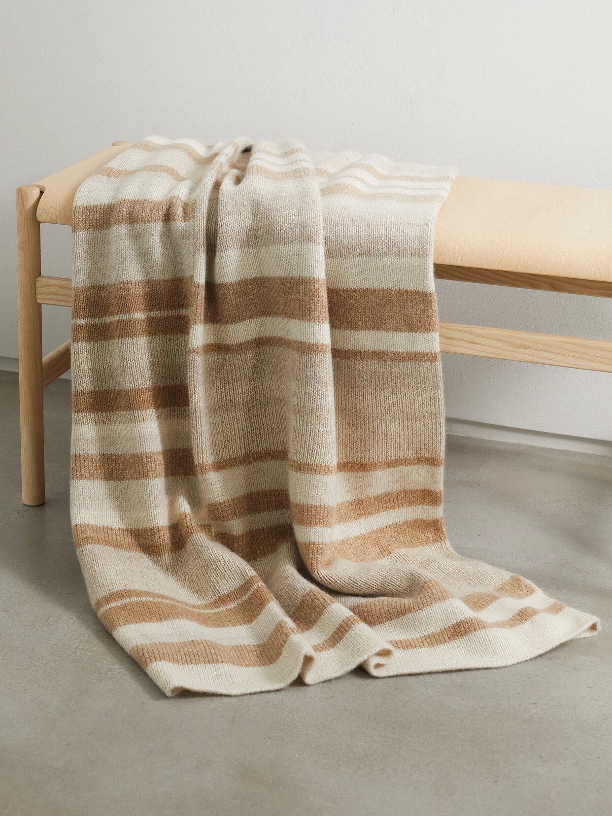 The Elder Statesman - Striped Cashmere Blanket - Neutrals