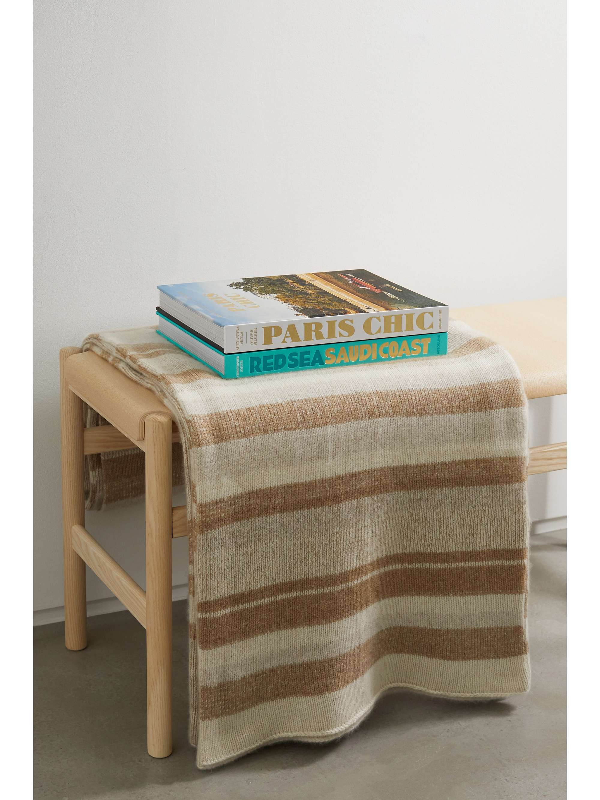 Striped cashmere blanket
