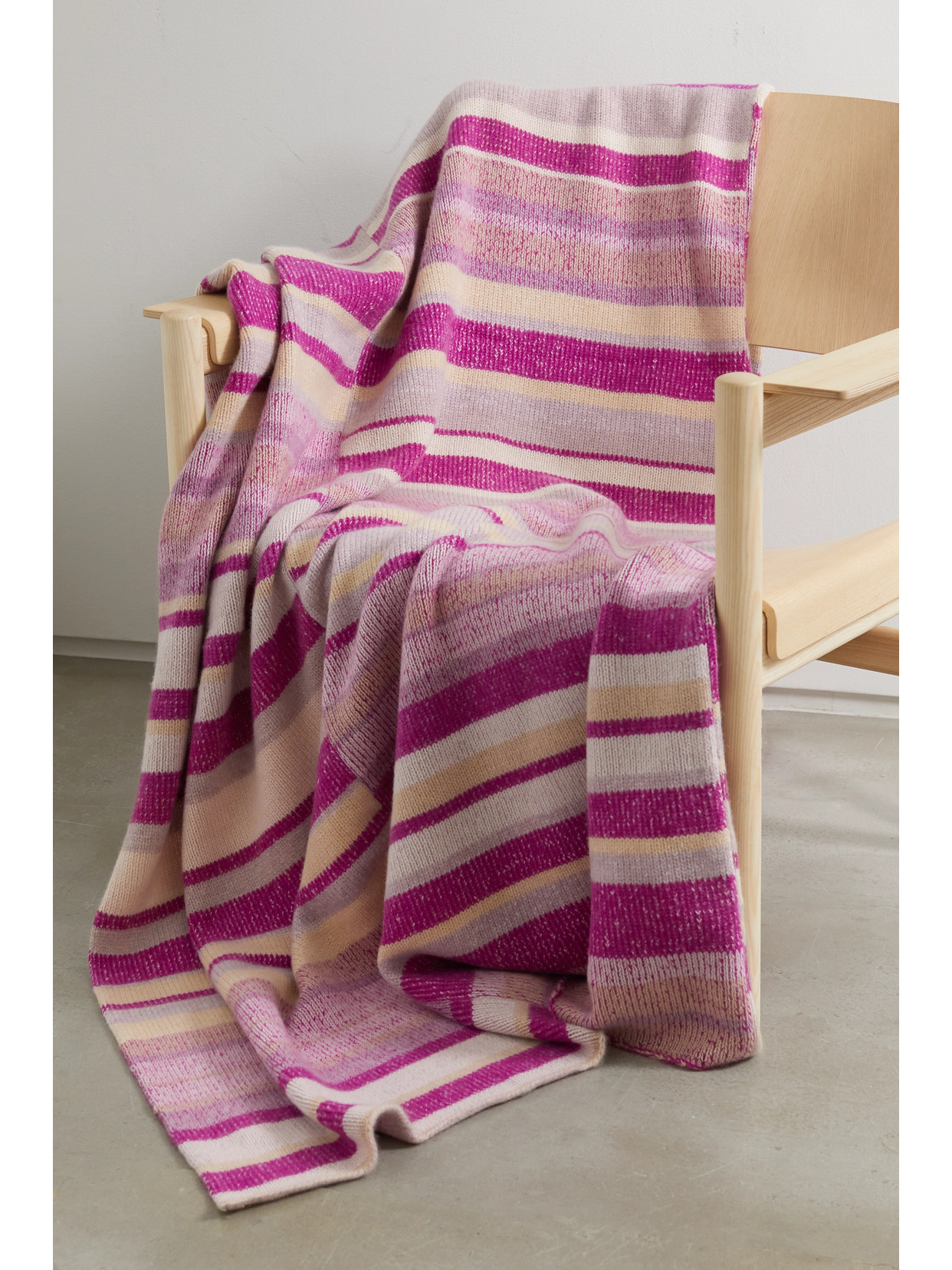 The Elder Statesman - Striped Cashmere Blanket - Pink