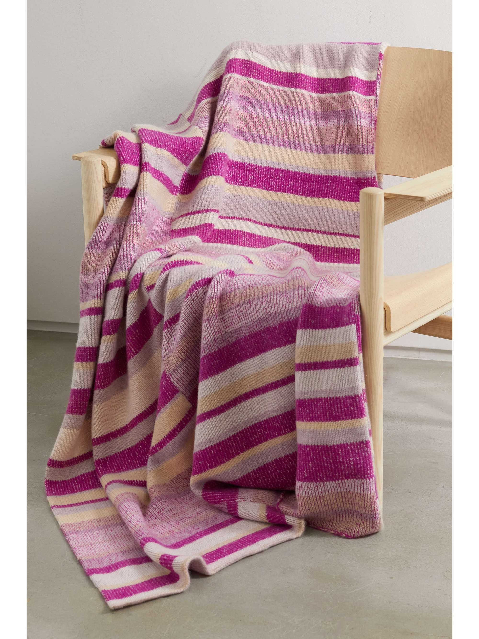 THE ELDER STATESMAN Striped cashmere blanket NETAPORTER