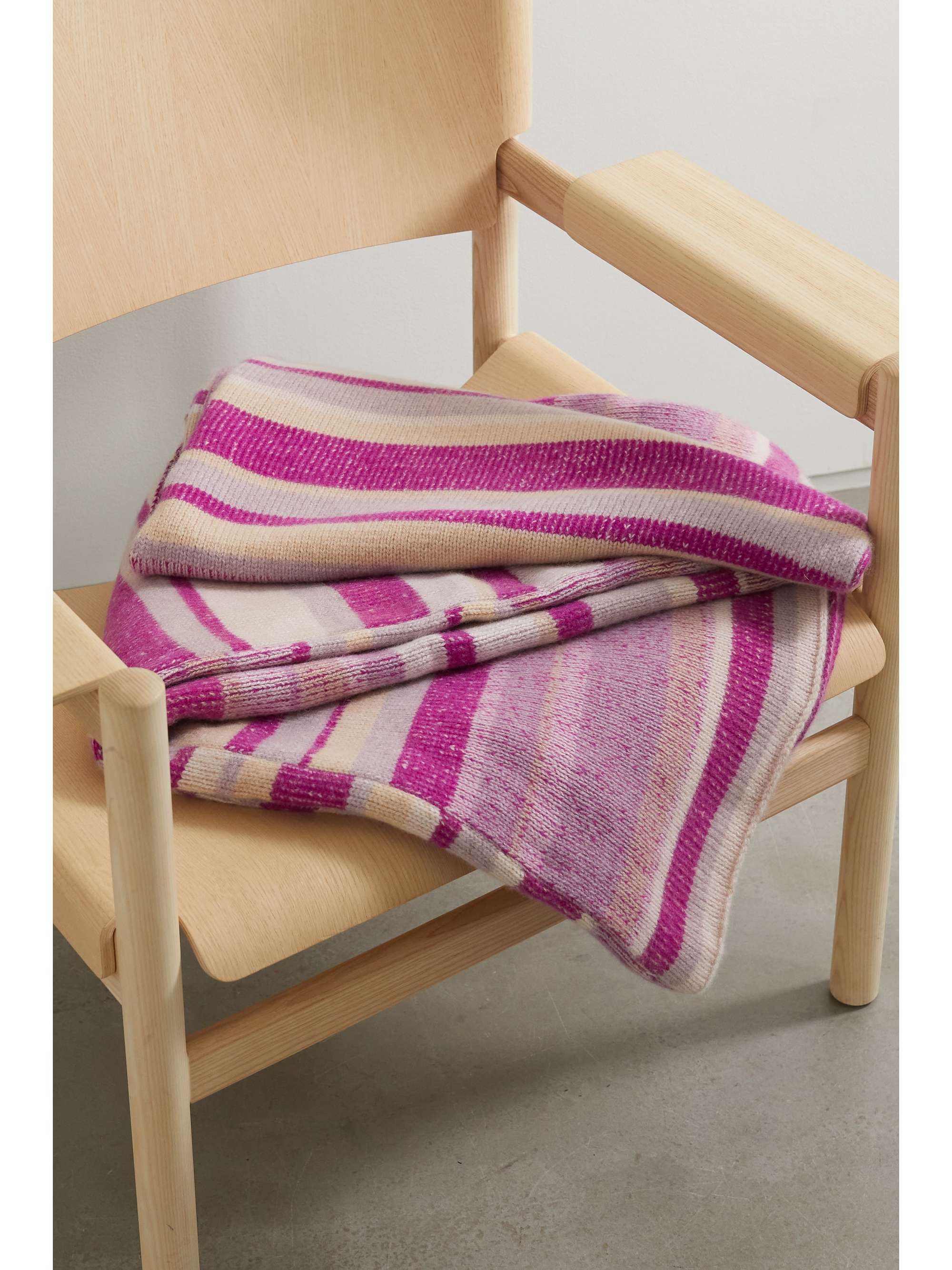 THE ELDER STATESMAN Striped cashmere blanket NETAPORTER