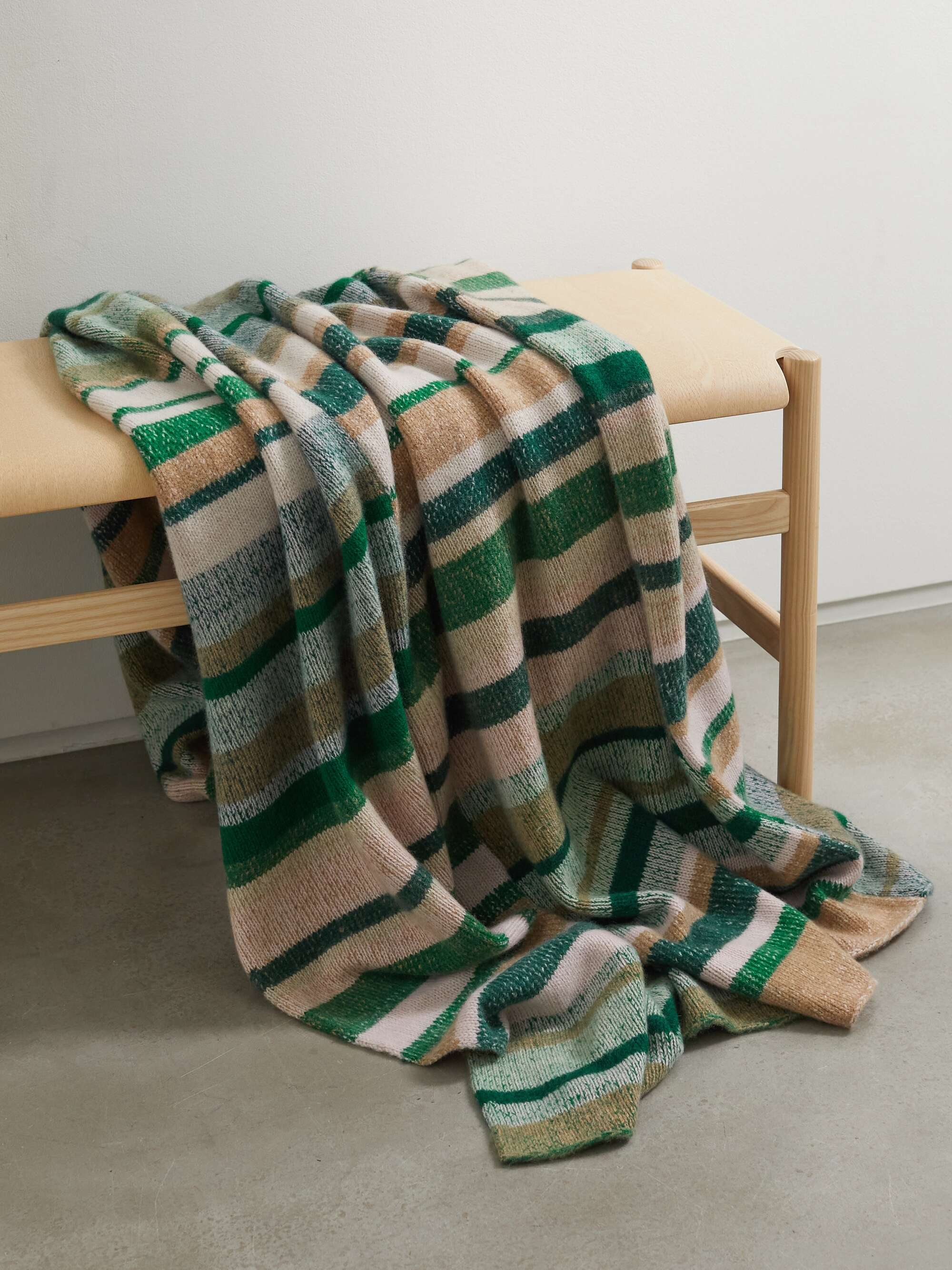 THE ELDER STATESMAN Striped cashmere blanket NETAPORTER
