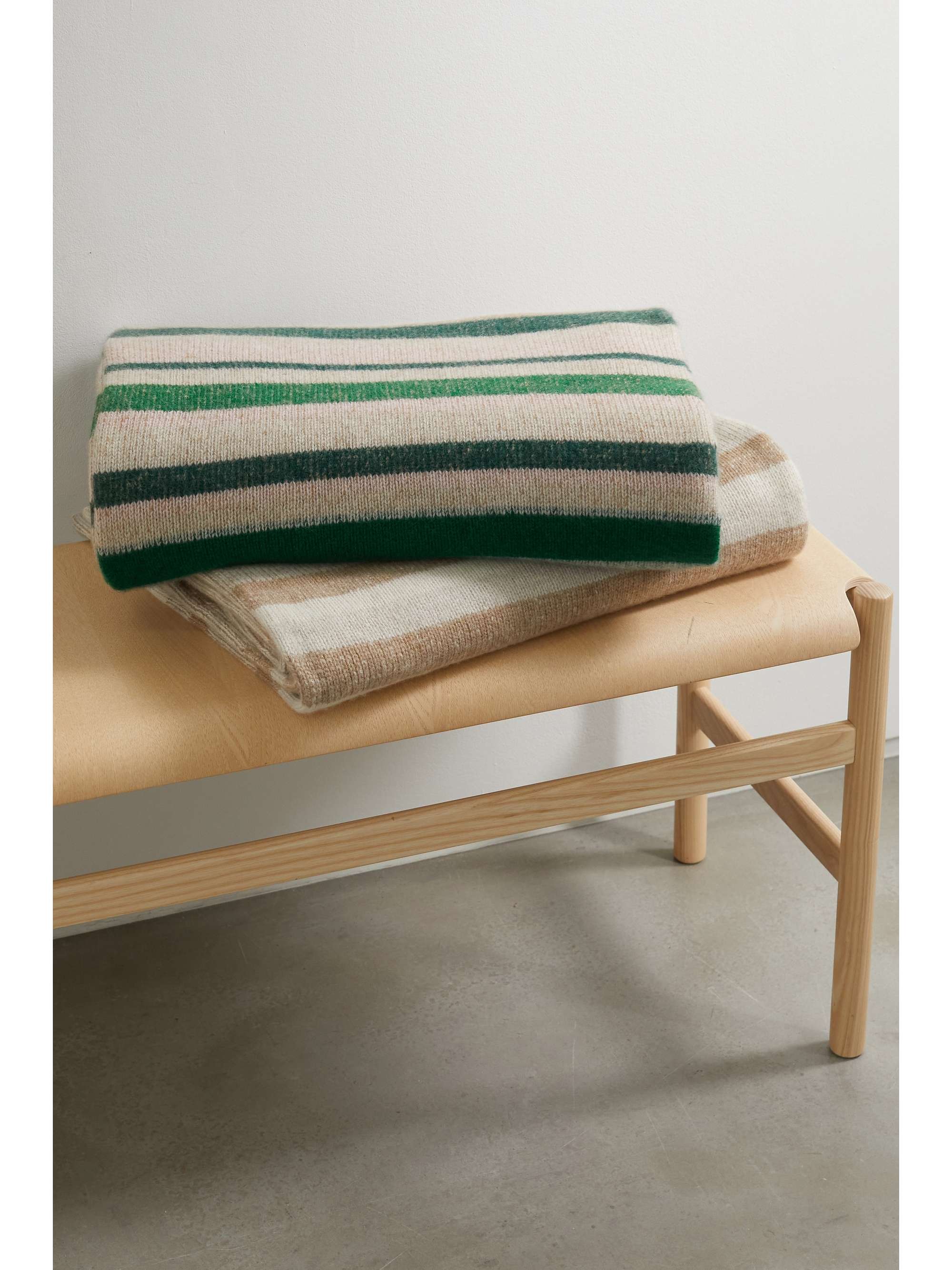 THE ELDER STATESMAN Striped cashmere blanket NETAPORTER