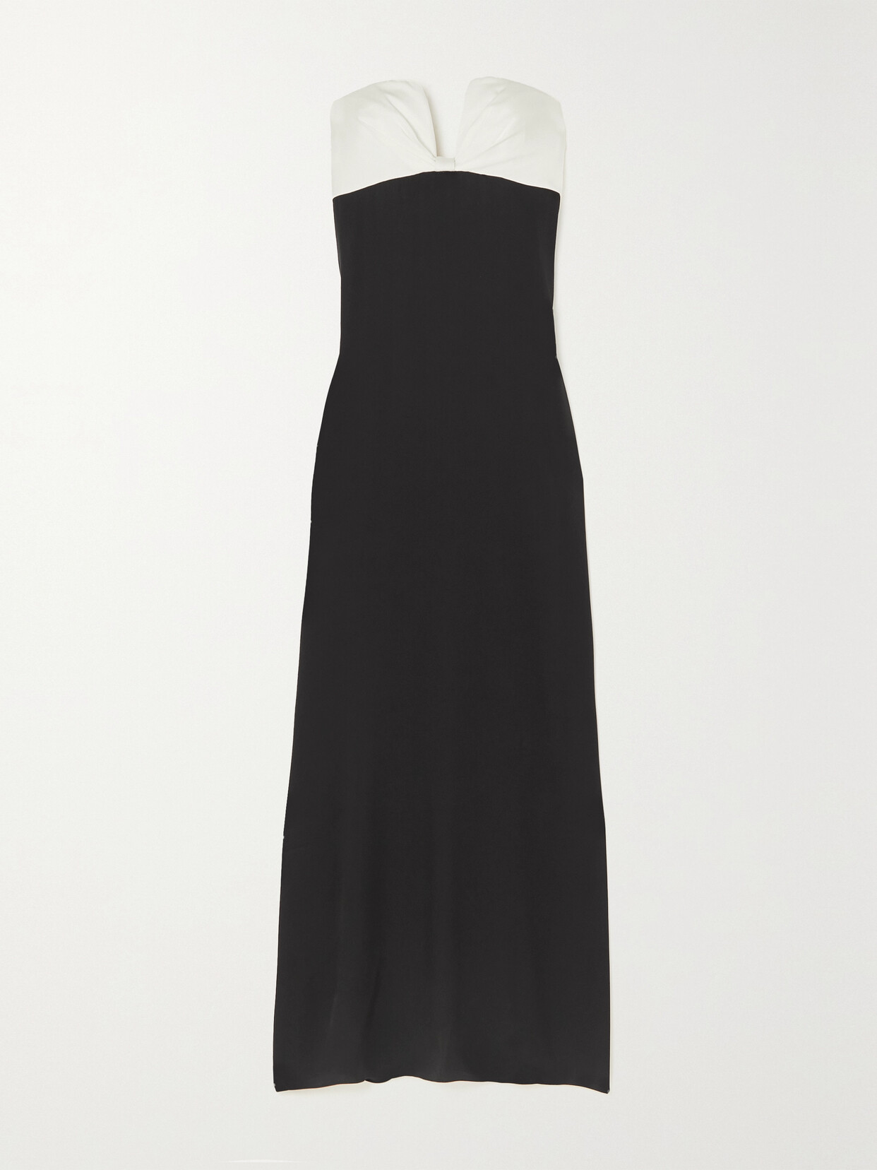 Roland Mouret - Strapless Two-tone Stretch-silk Crepe Gown - Black