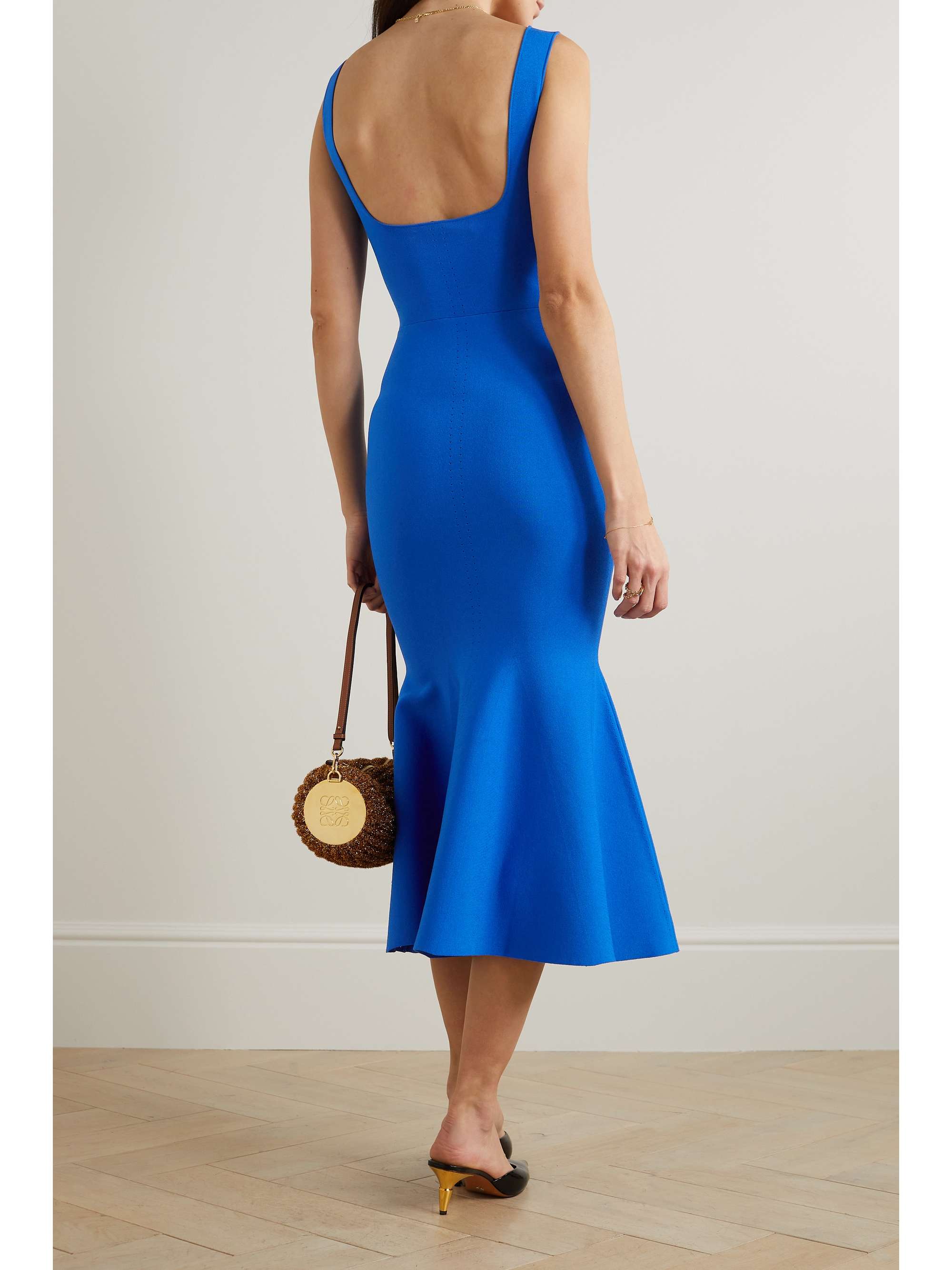 ROLAND MOURET Stretchknit midi dress NETAPORTER