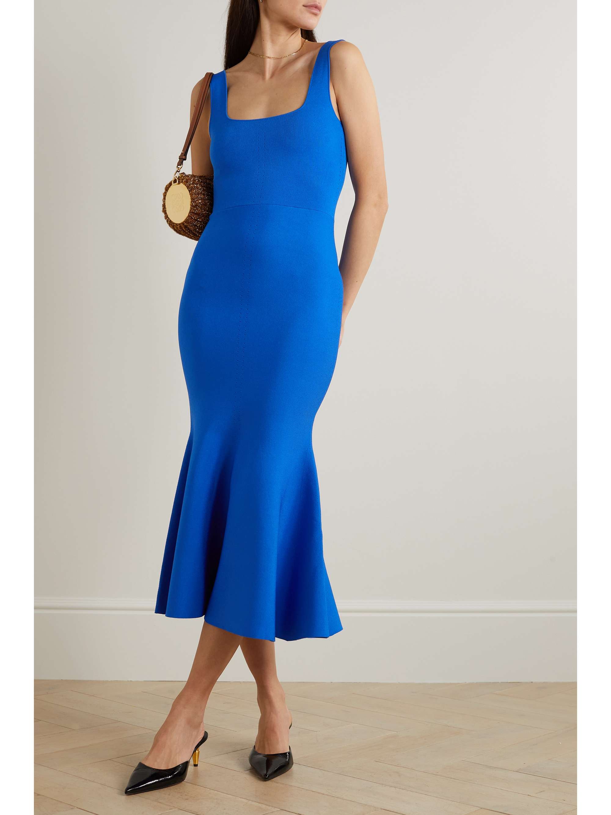 ROLAND MOURET 弹力针织中长连衣裙