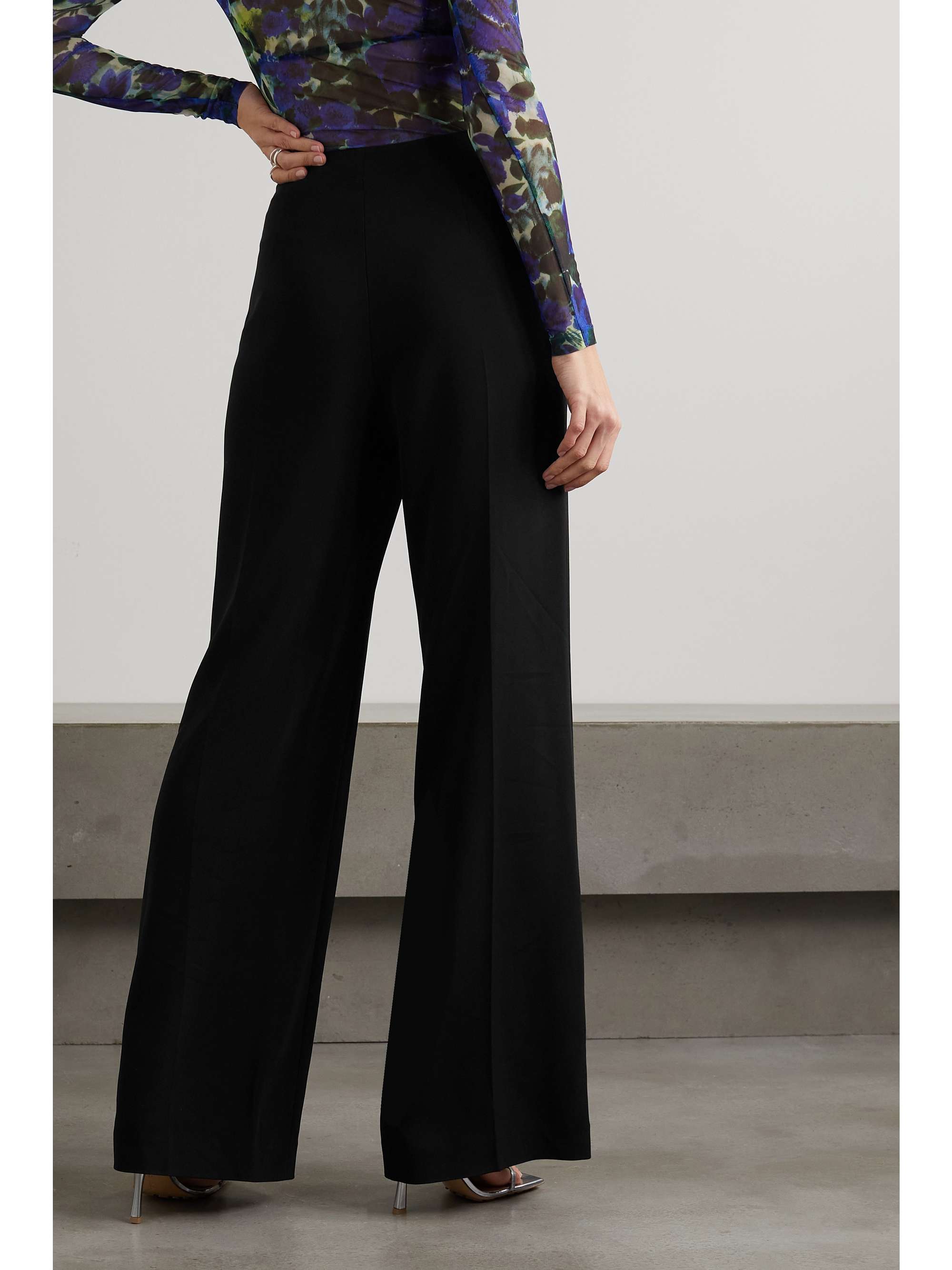 ROLAND MOURET Stretch-cady wide-leg pants