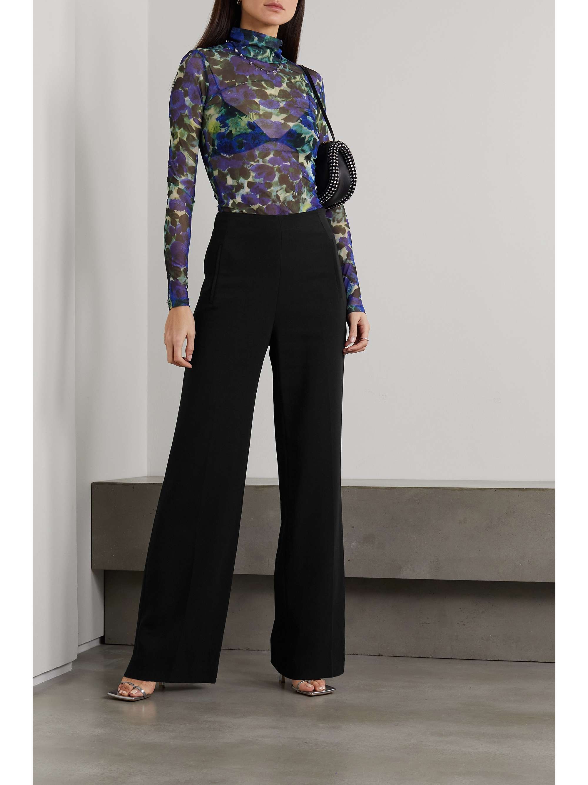 ROLAND MOURET Stretch-cady wide-leg pants