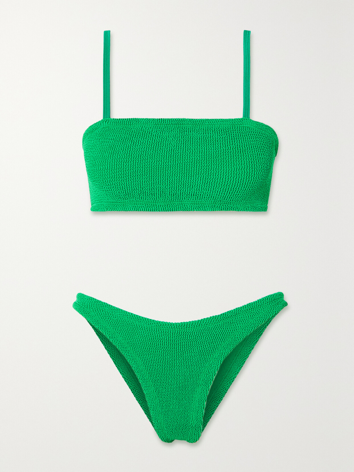 Hunza G Gigi Crinkle-effect Bikini In Green