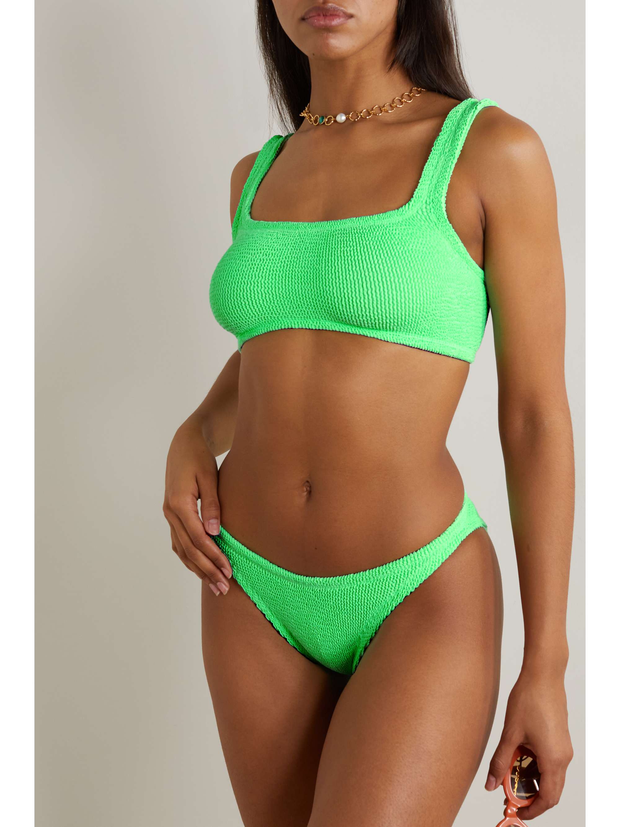 HUNZA G + NET SUSTAIN Xandra seersucker bikini