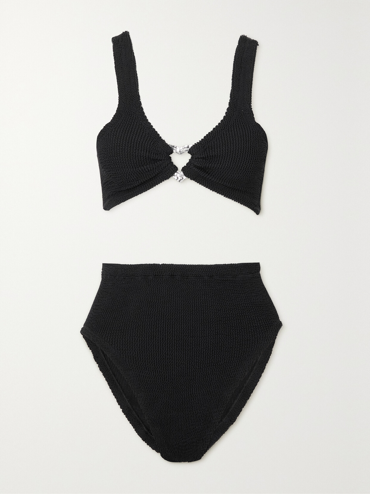 Hunza G - + Net Sustain Jessica Seersucker Bikini - Black