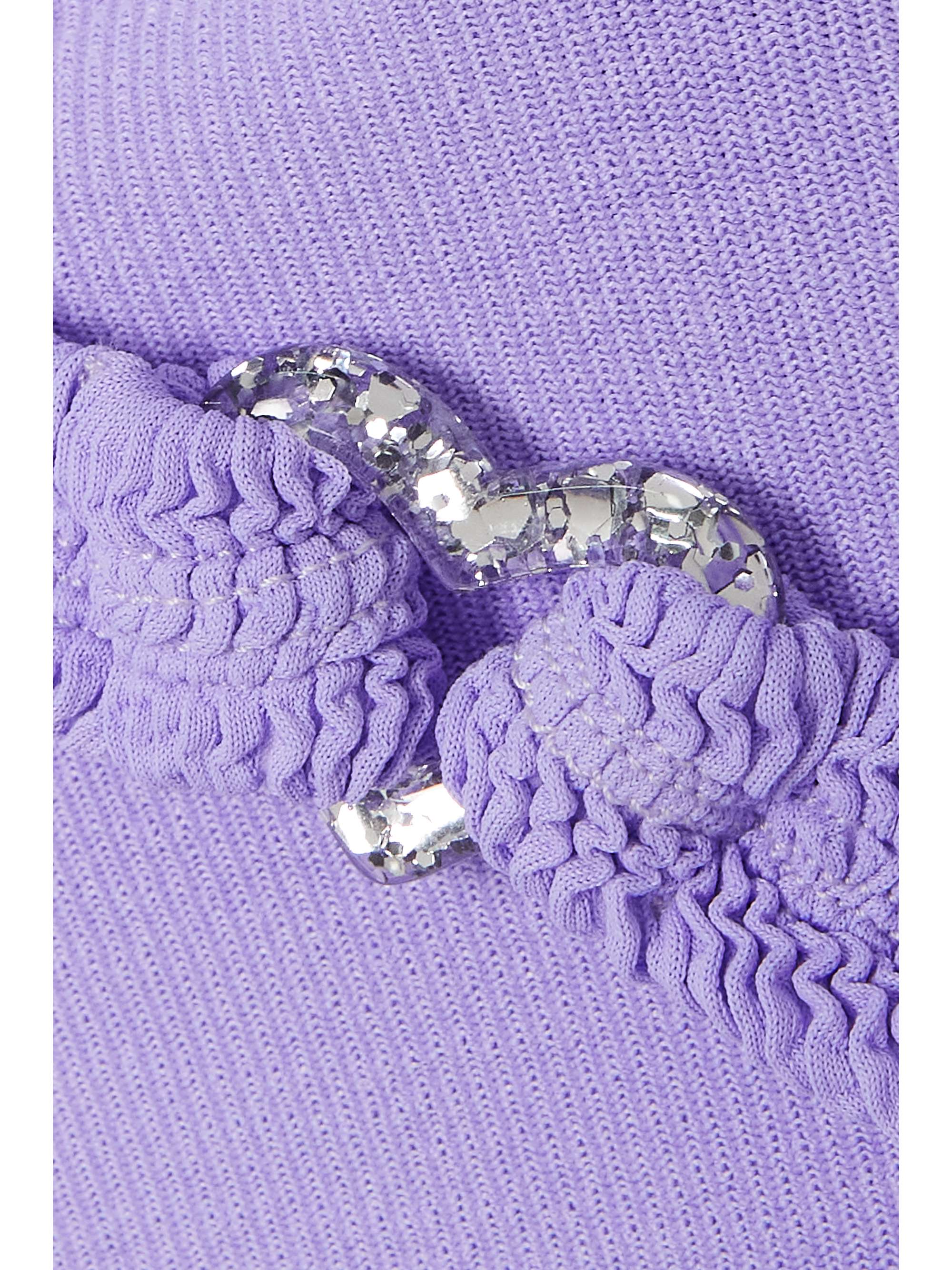 HUNZA G Nicole embellished seersucker bandeau bikini