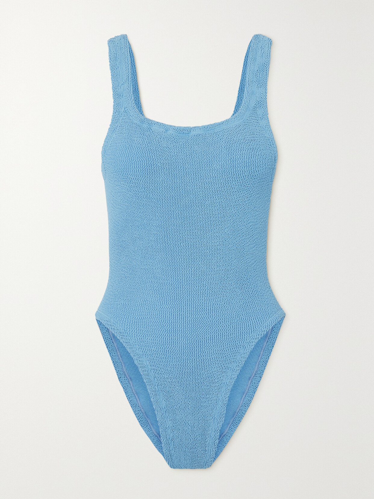 Shop Hunza G Seersucker Swimsuit In Blue