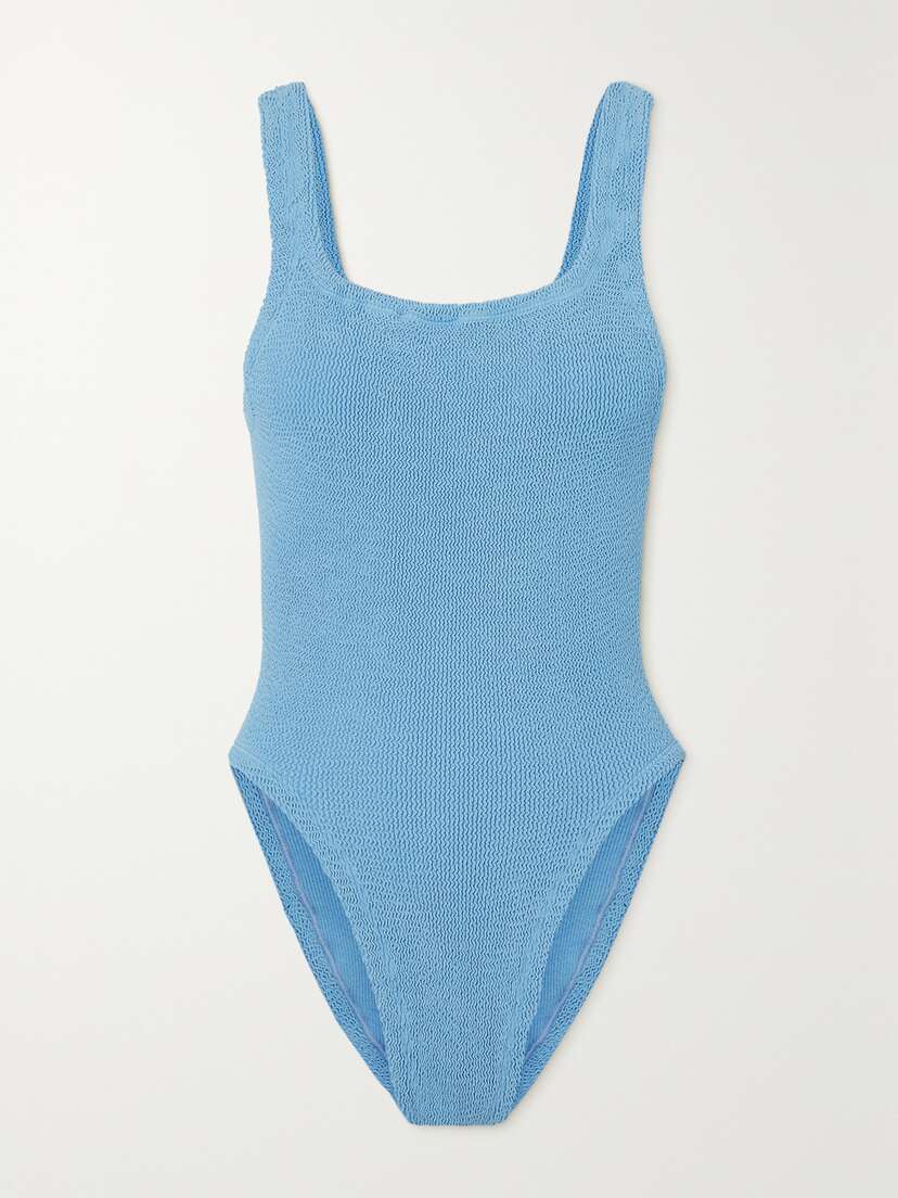 Hunza G Square Neck Seersucker Swimsuit
