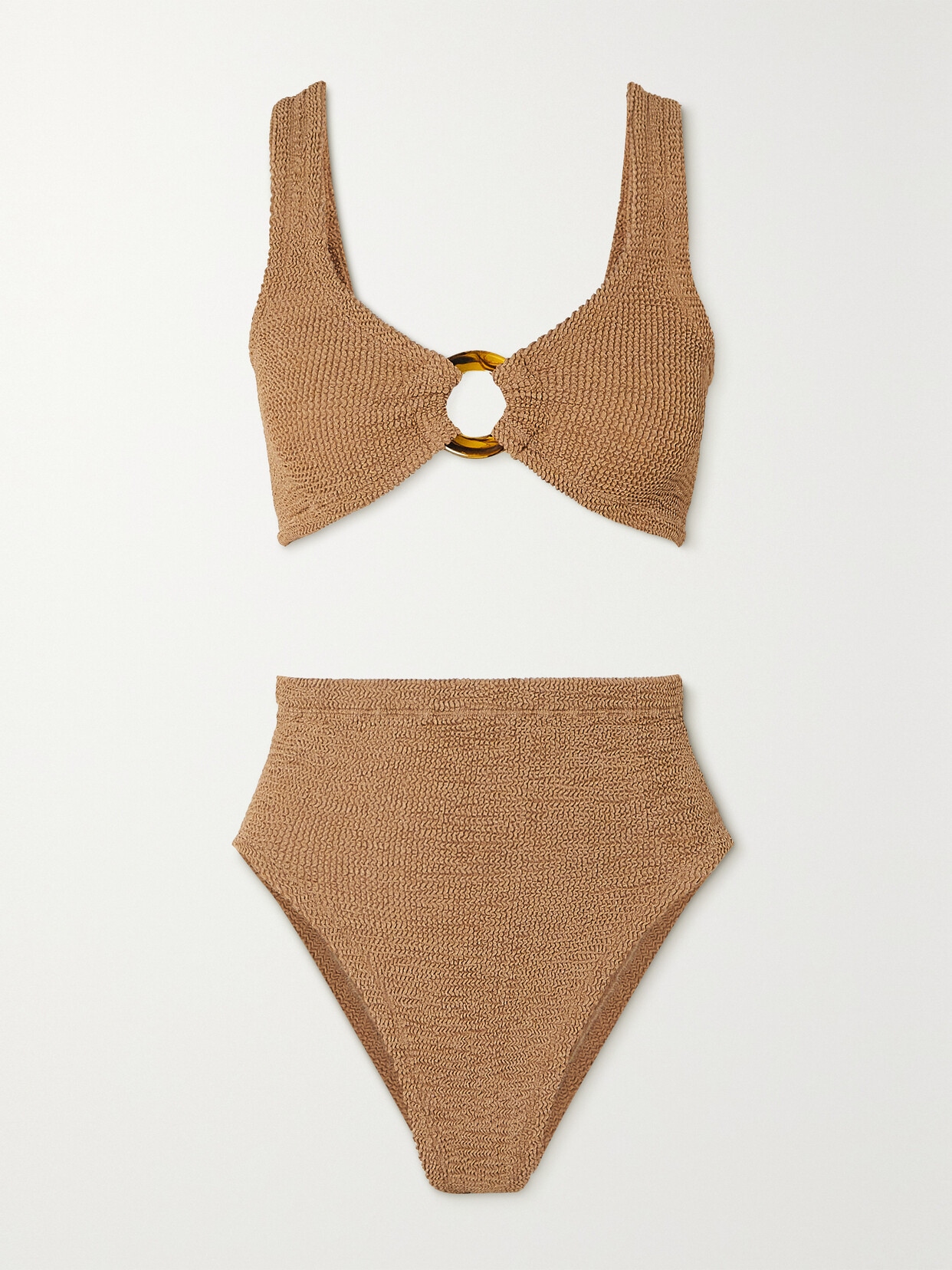 Hunza G - + Net Sustain Nadine Seersucker Bikini - Brown