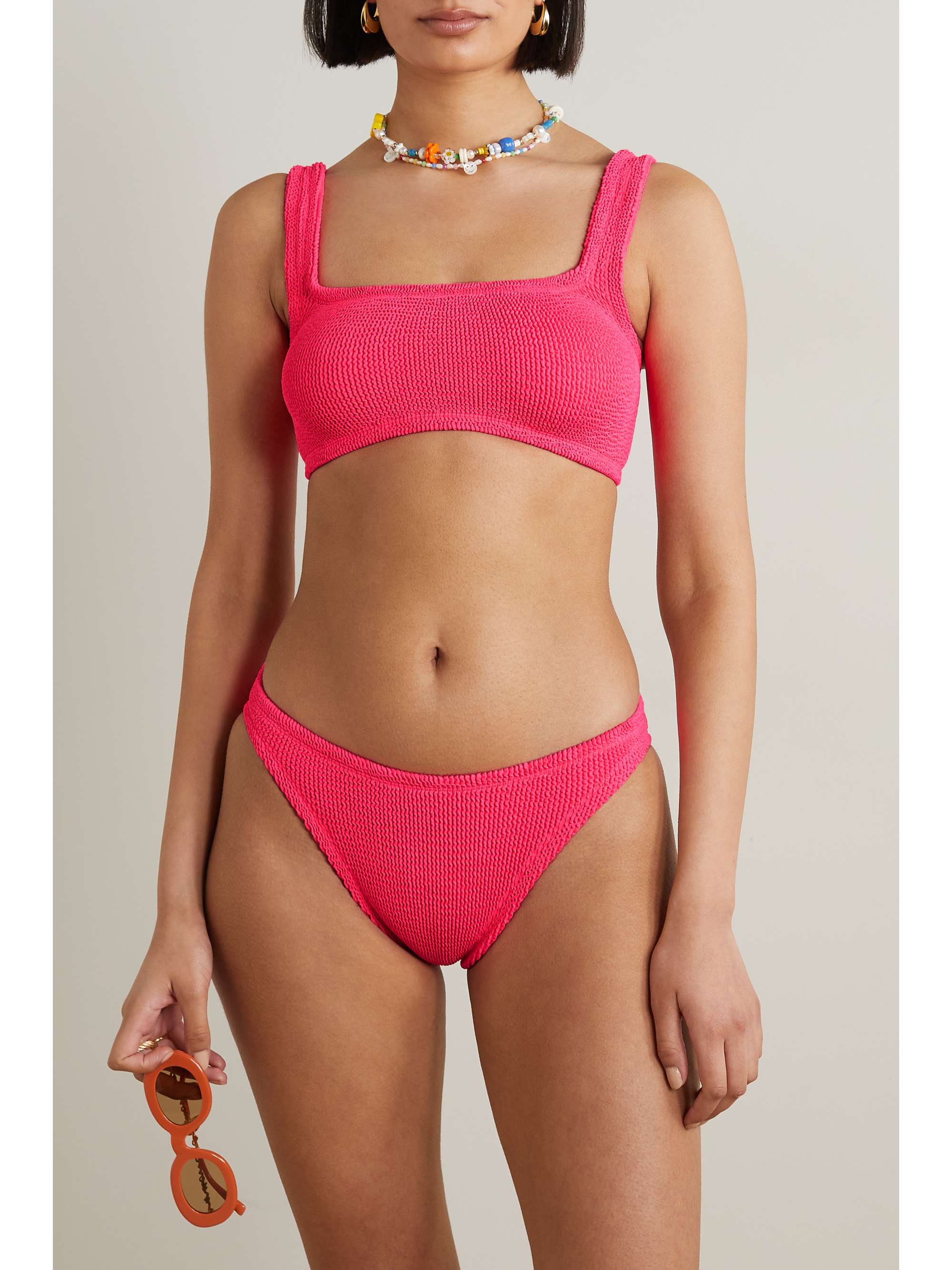 HUNZA G + NET SUSTAIN Xandra seersucker bikini
