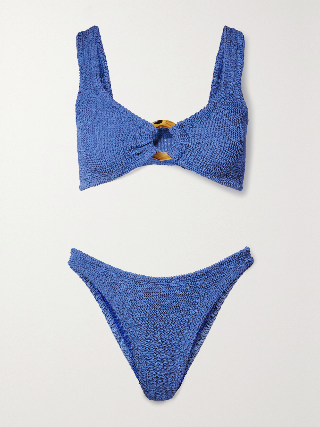 Hunza G - + Net Sustain Julia Metallic Seersucker Bikini - Blue