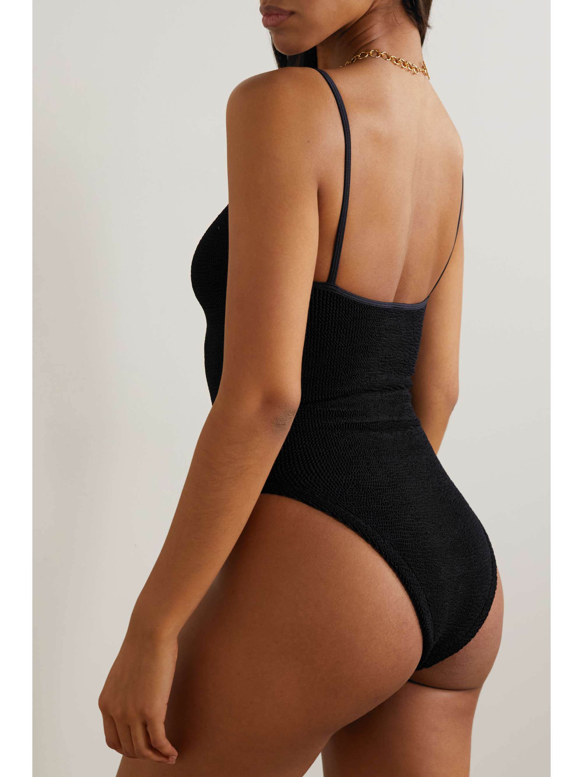 HUNZA G + NET SUSTAIN Pamela seersucker swimsuit