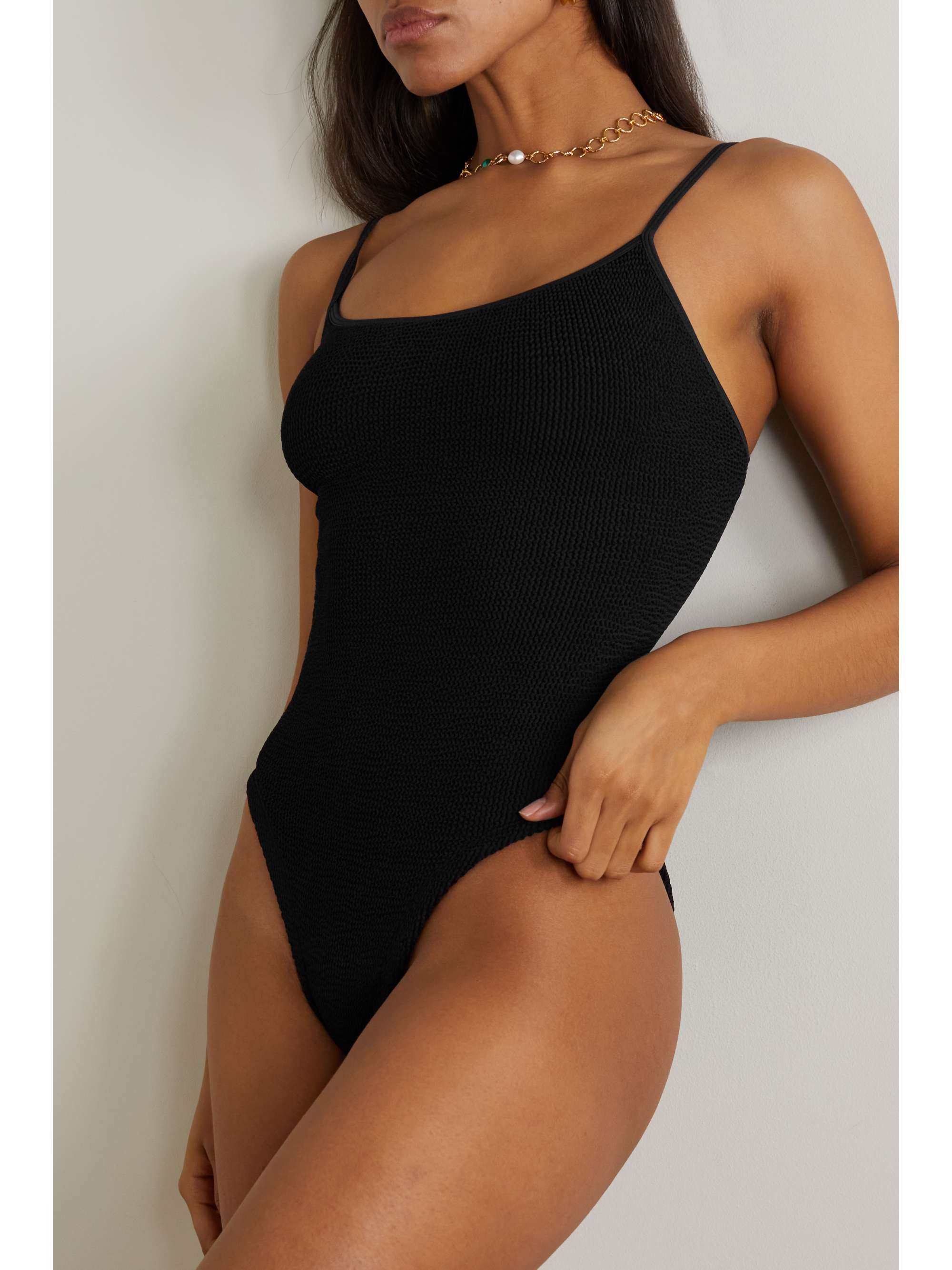 HUNZA G + NET SUSTAIN Pamela seersucker swimsuit