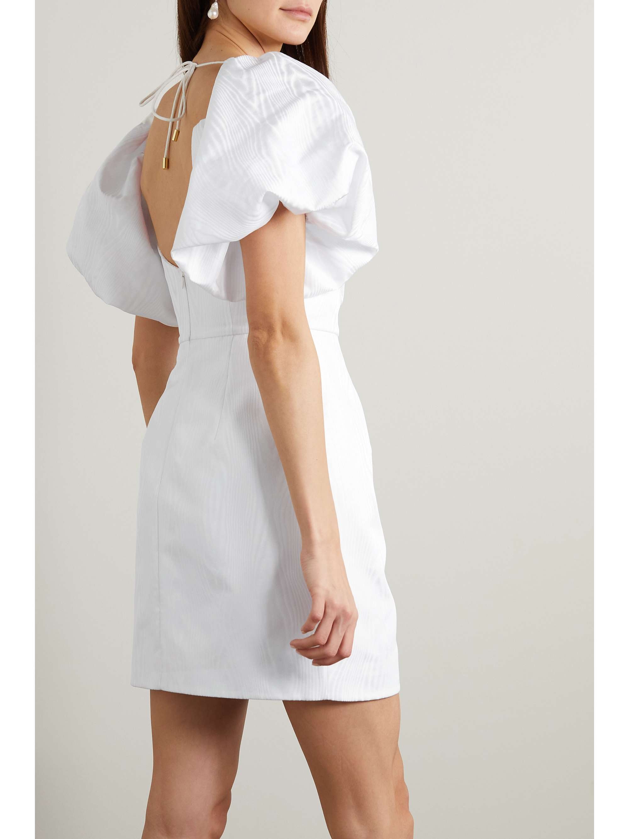 REBECCA VALLANCE Chene wrap-effect moire mini dress