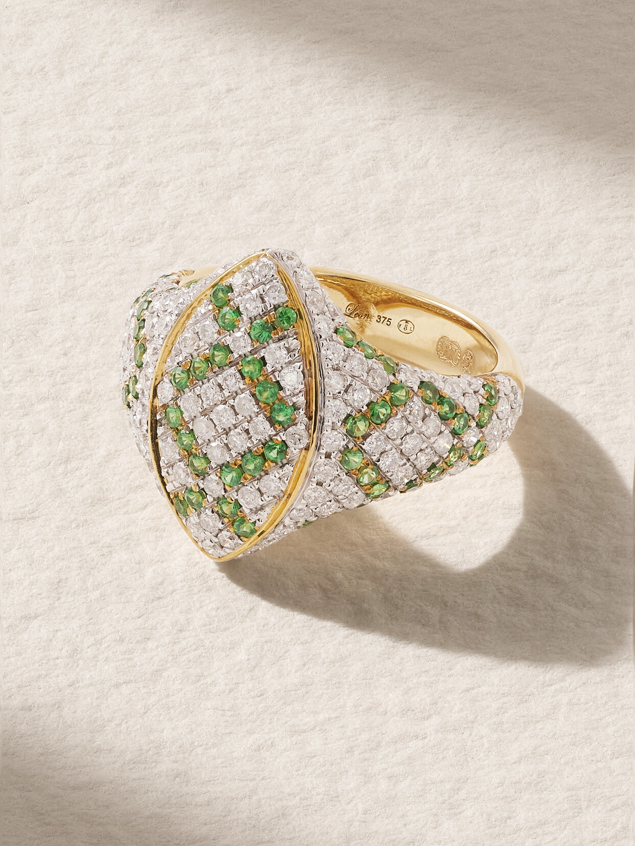 Yvonne Léon Chevaliere 9-karat Gold, Diamond And Tsavorite Ring