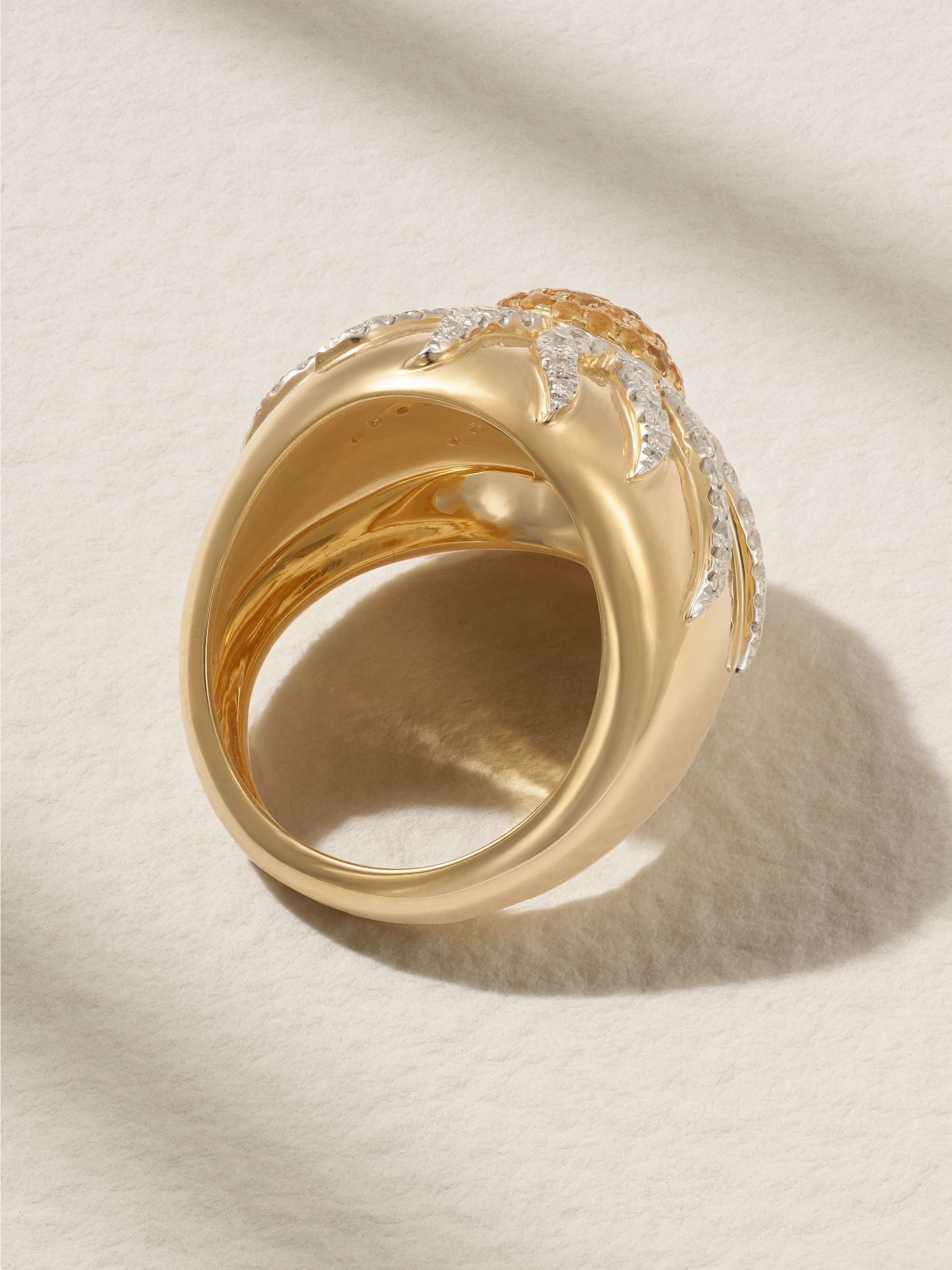 YVONNE LÉON 18-karat gold, citrine and diamond ring