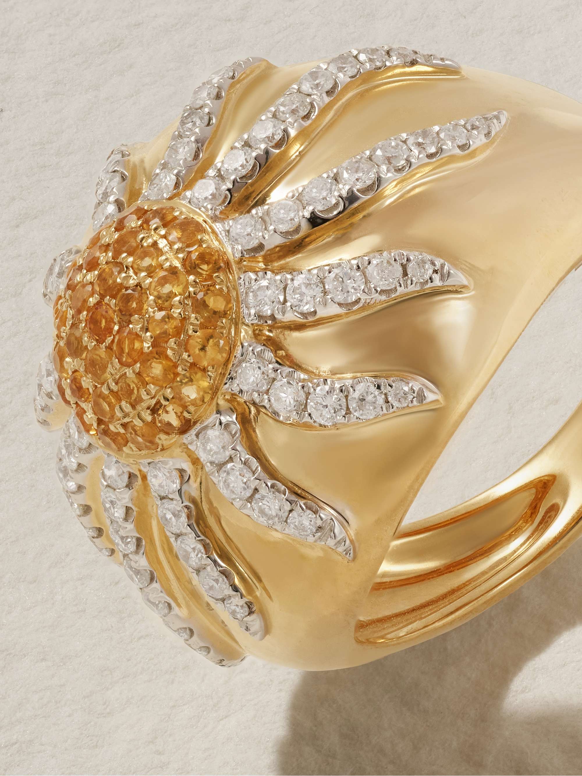 YVONNE LÉON 18-karat gold, citrine and diamond ring