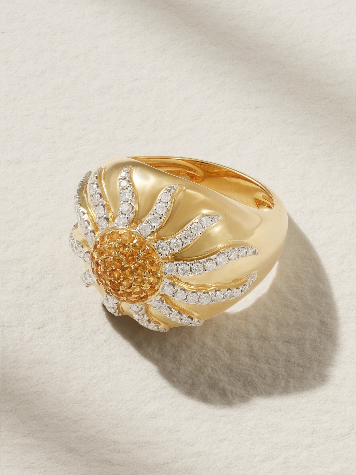 Yvonne Léon - 18-karat Gold, Citrine And Diamond Ring - 5