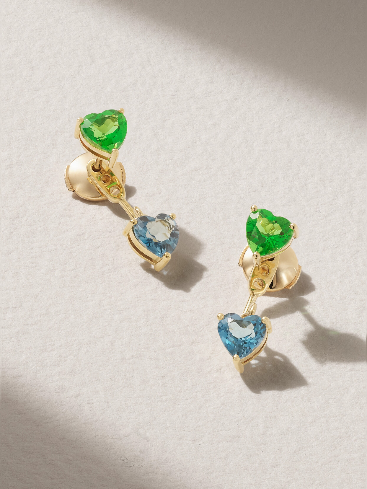 Yvonne Léon - Convertible 9-karat Gold, Topaz And Glass Earrings - one size