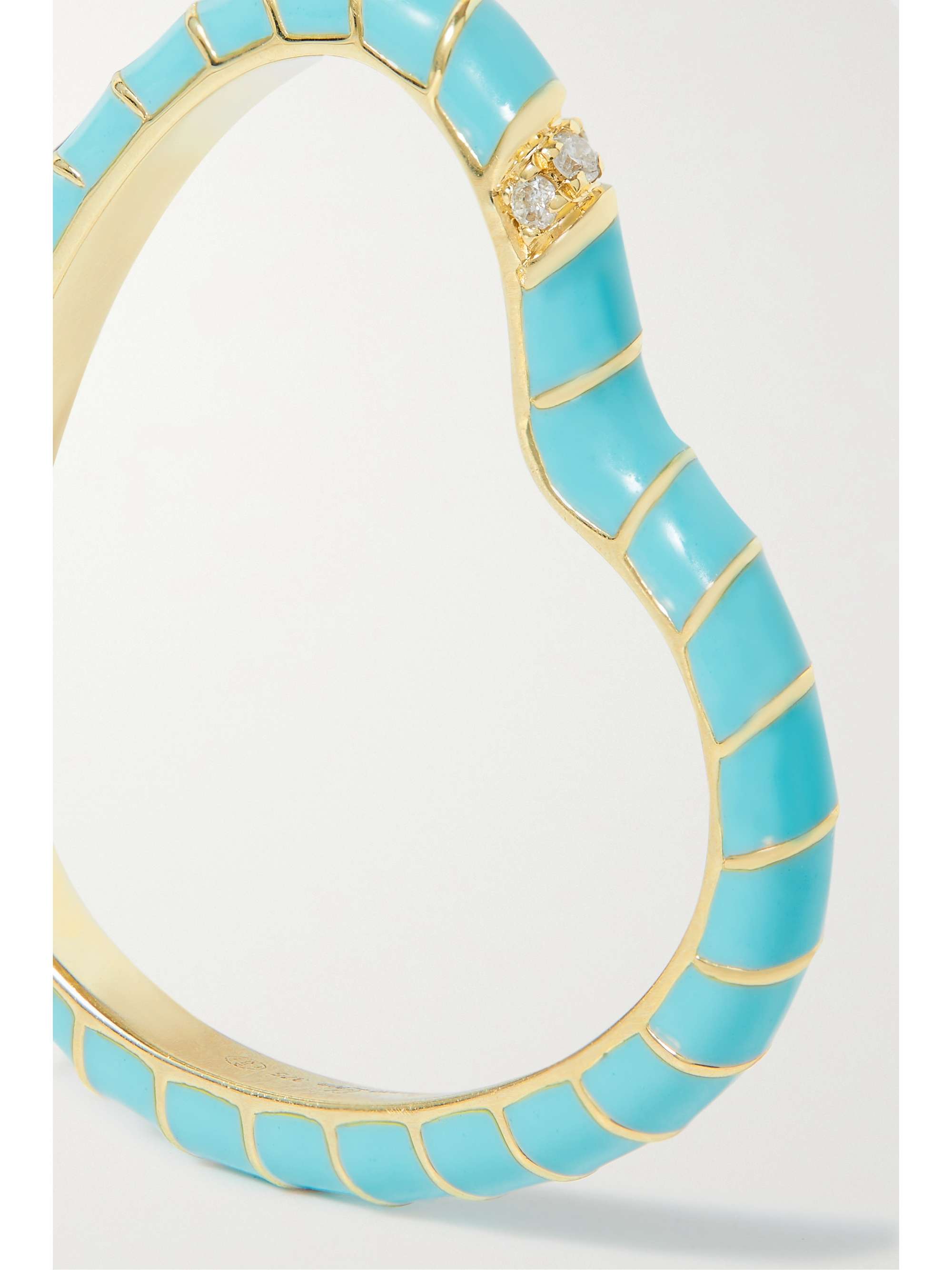 YVONNE LÉON 9-karat gold, enamel and diamond ring