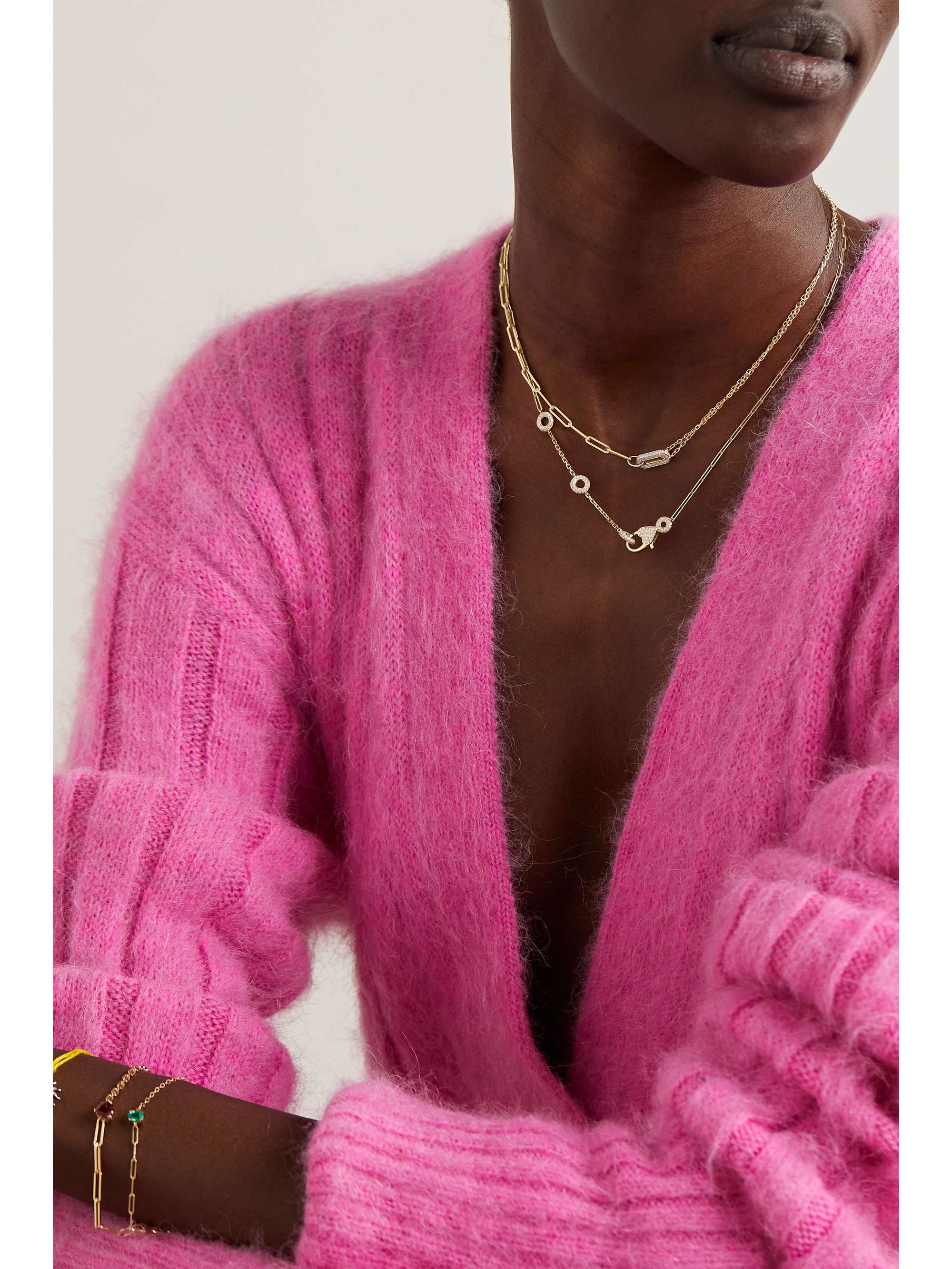 YVONNE LÉON 18-karat gold diamond necklace
