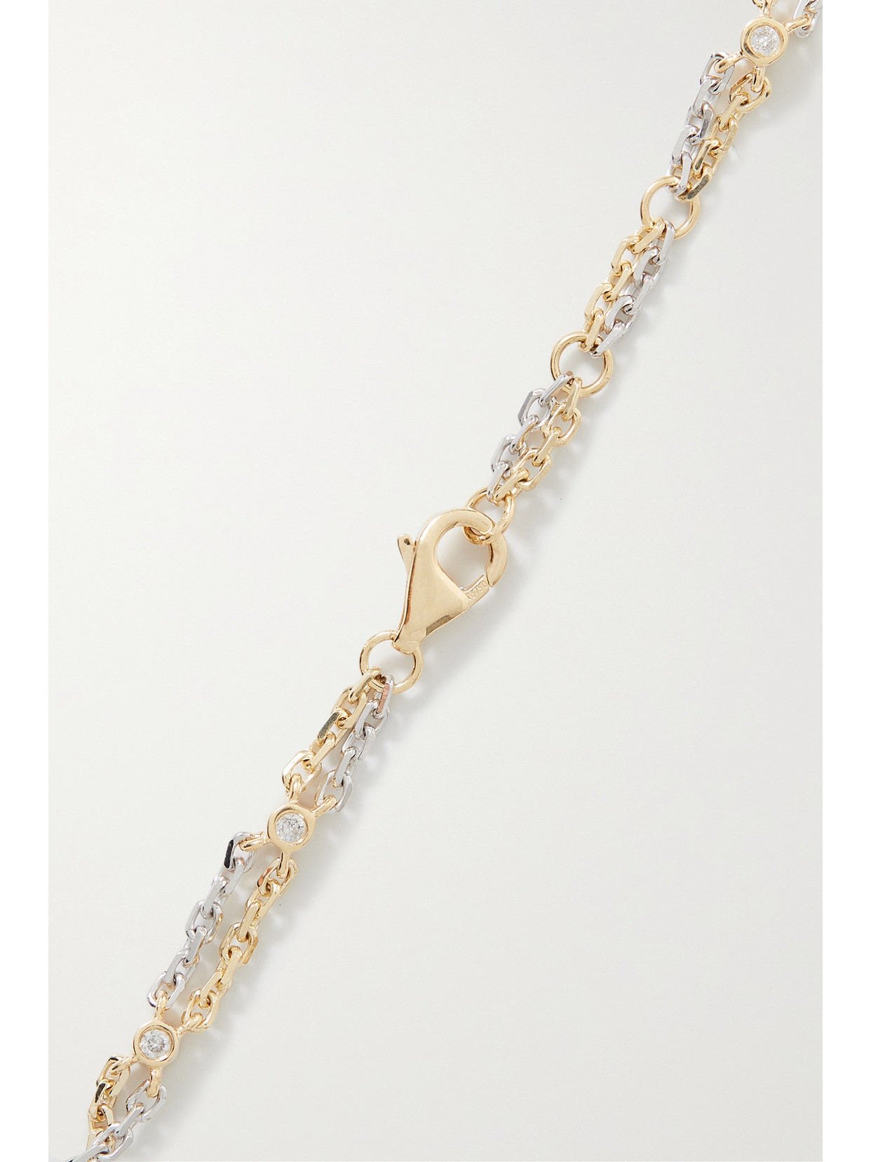 Shop Yvonne Léon 18-karat White And Yellow Gold Diamond Bracelet