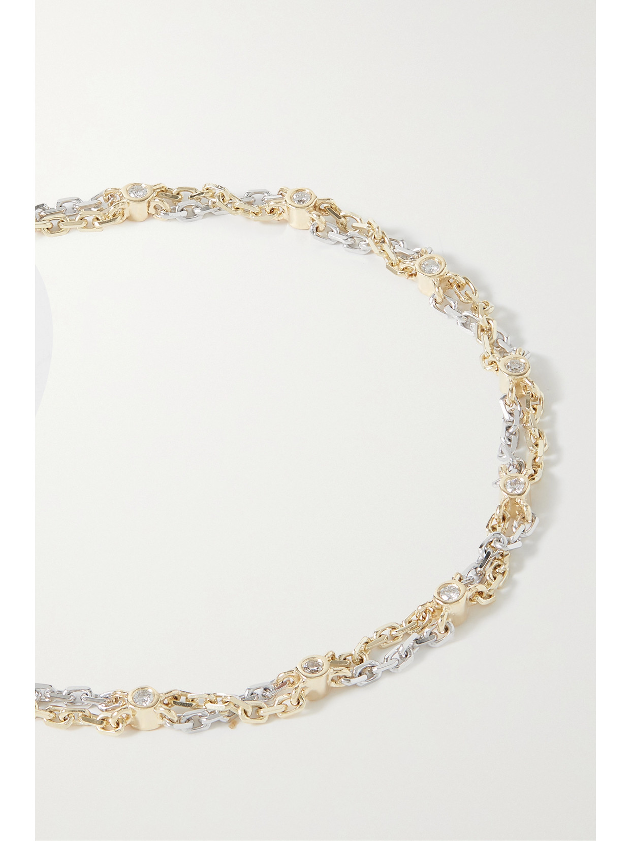 Shop Yvonne Léon 18-karat White And Yellow Gold Diamond Bracelet